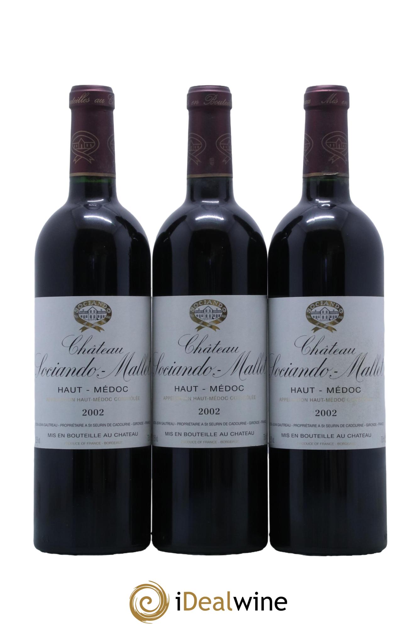 Château Sociando Mallet  2002 - Lot de 12 bouteilles - 1