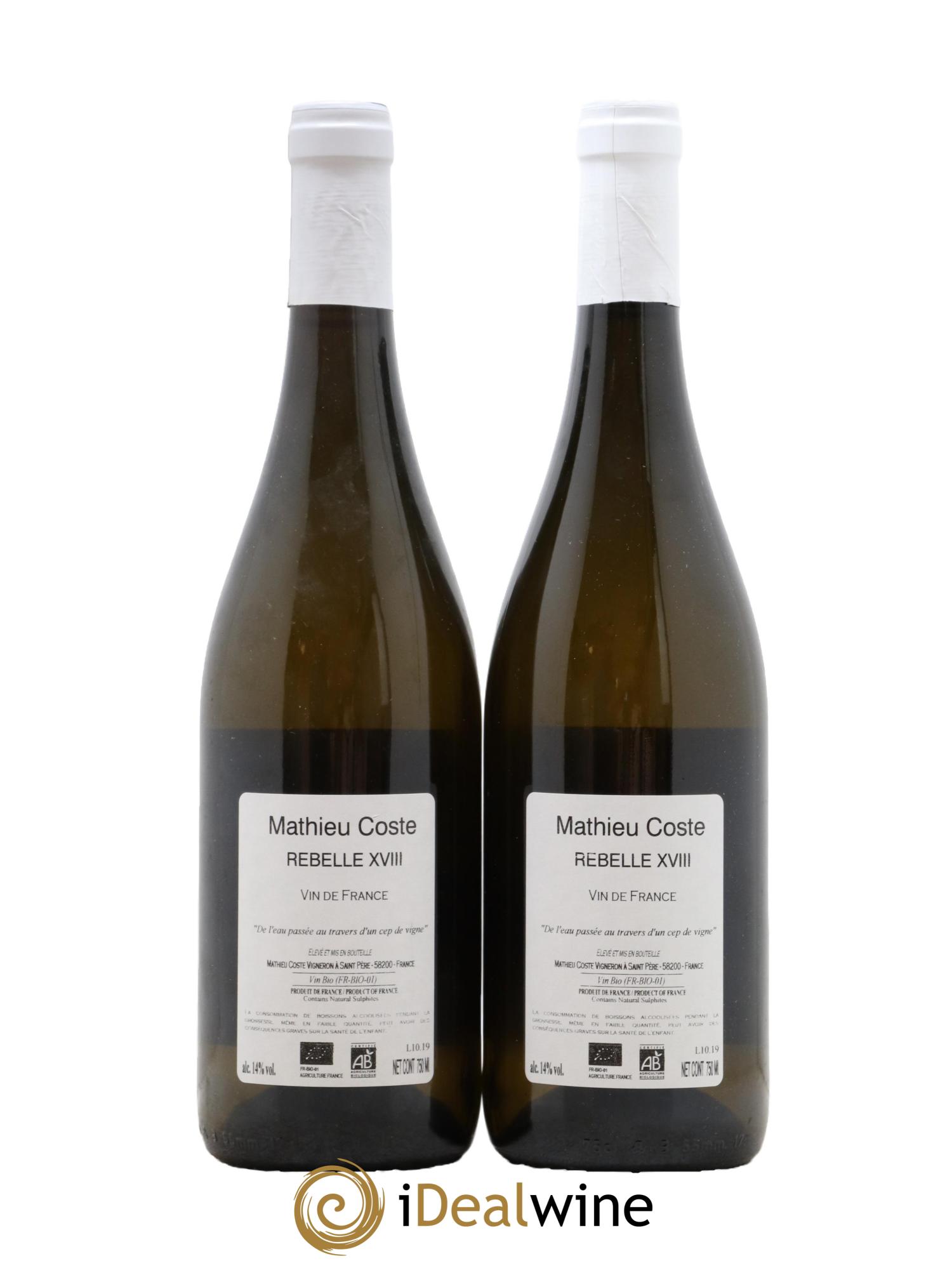 Vin de France Rebelle Mathieu Coste 2018 - Lot de 2 bouteilles - 1