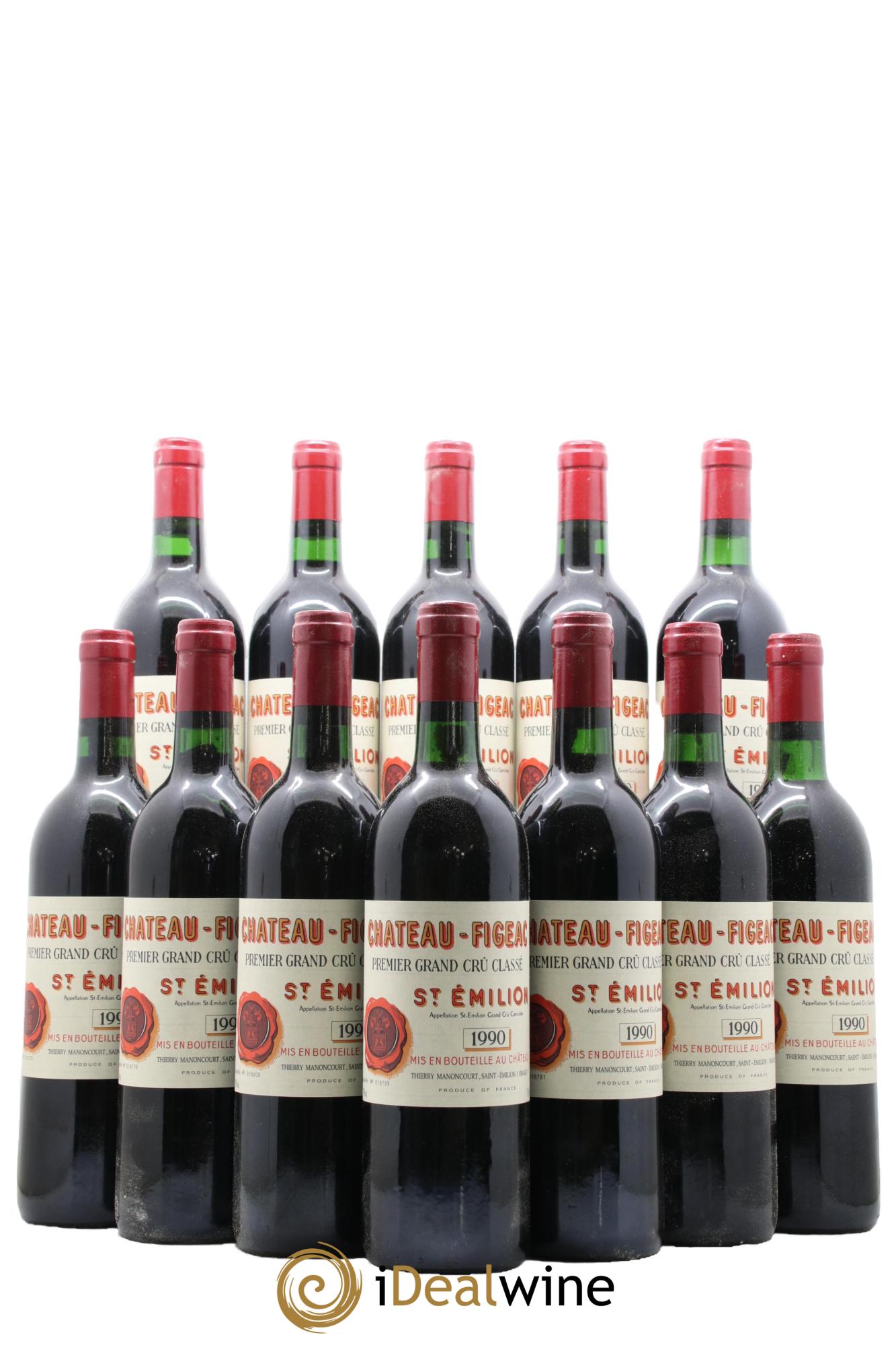 Château Figeac 1er Grand Cru Classé A 1990 - Lotto di 12 bottiglie - 0