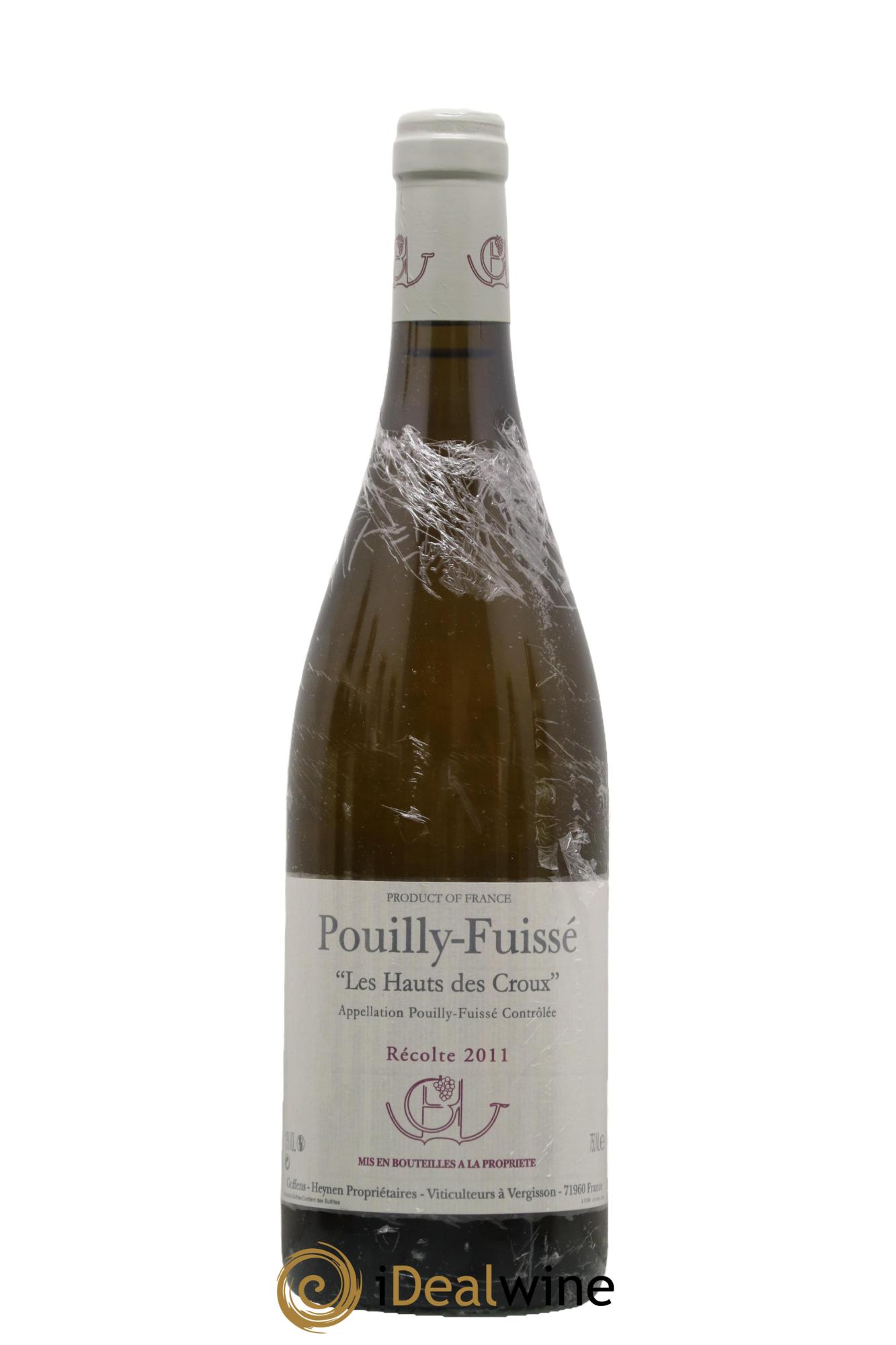 Pouilly-Fuissé Les Hauts des Croux Guffens-Heynen 2011 - Lot de 1 bouteille - 0