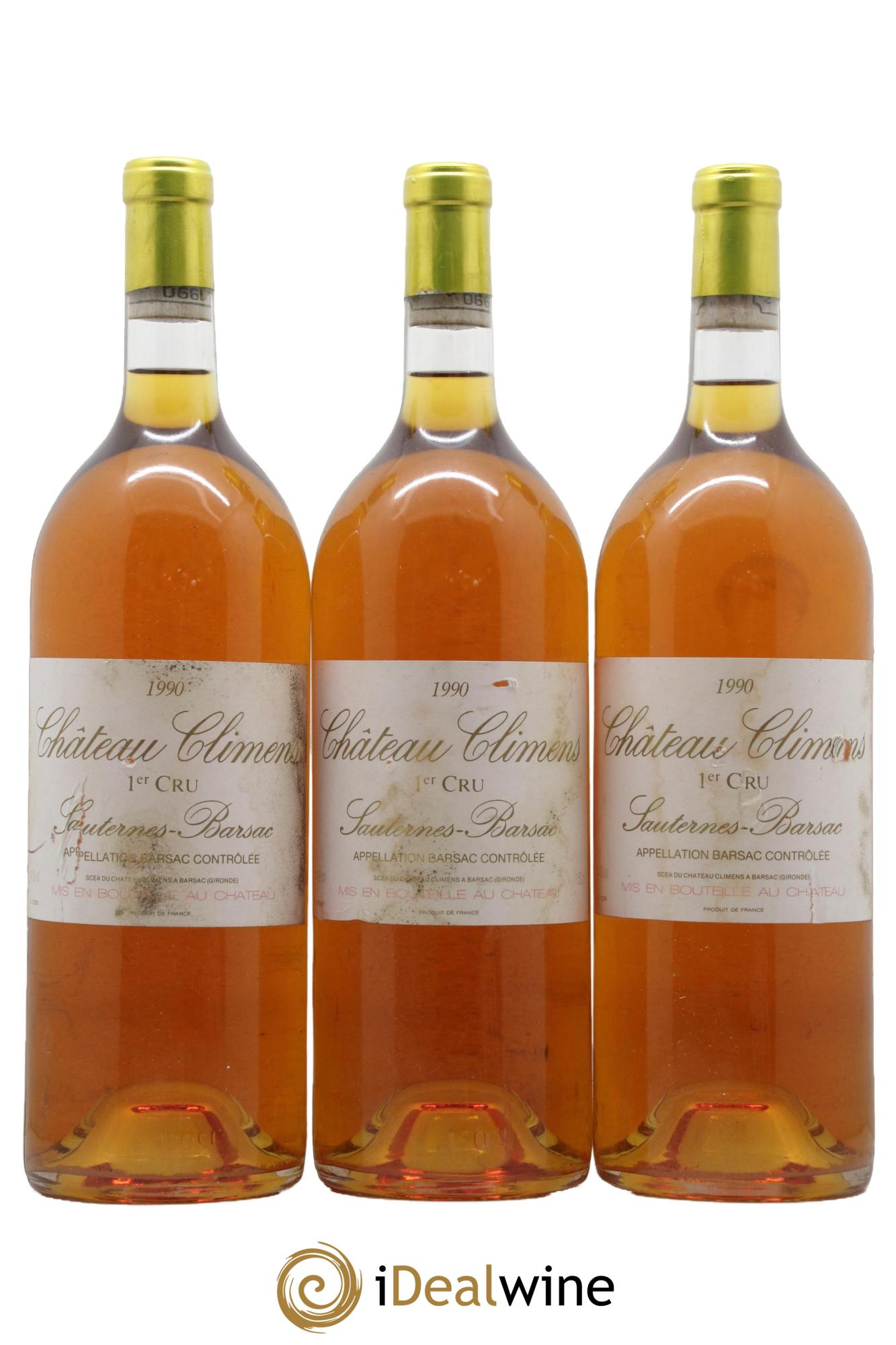 Château Climens 1er Grand Cru Classé 1990 - Lot de 3 magnums - 0