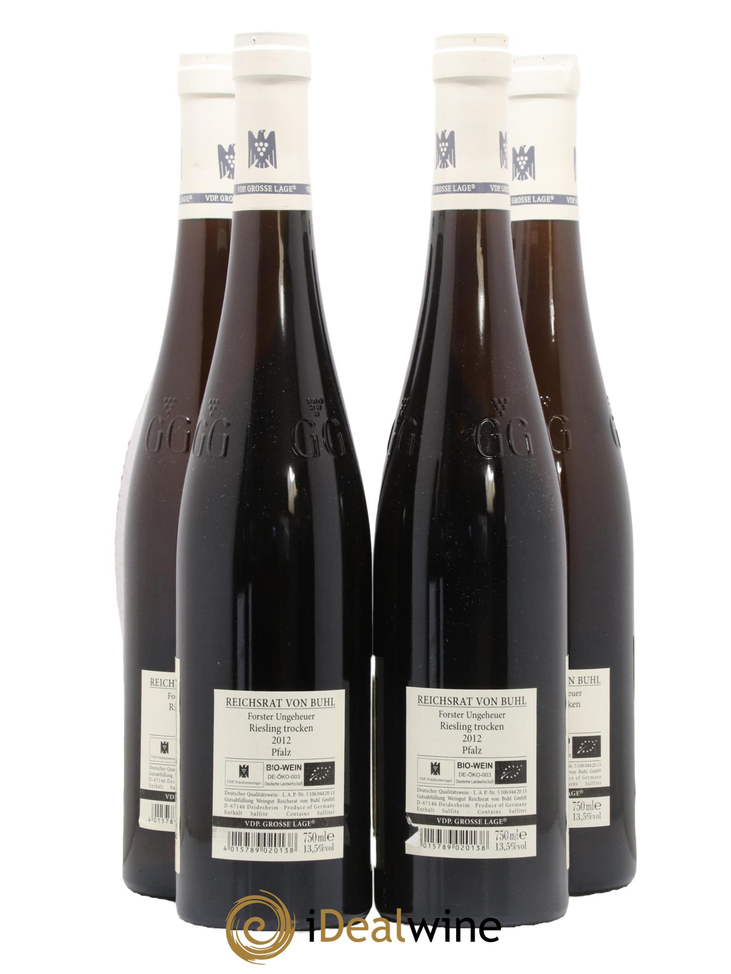 Allemagne Pfalz Ungeheuer Riesling GG Reichsrat Von Buhl 2012 - Lot de 4 bouteilles - 1