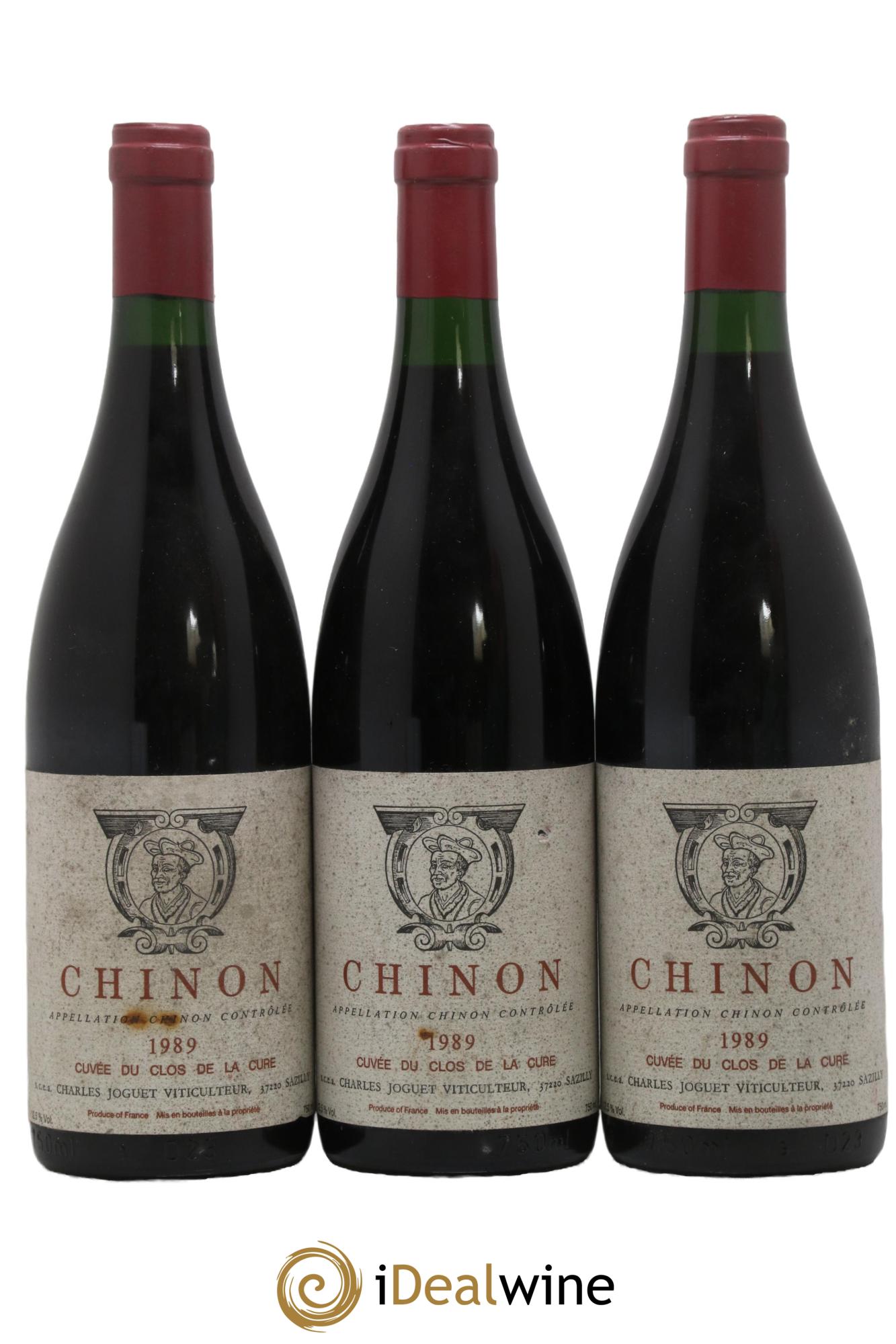 Chinon La Cure Charles Joguet (Domaine)  1989 - Lot of 3 bottles - 0