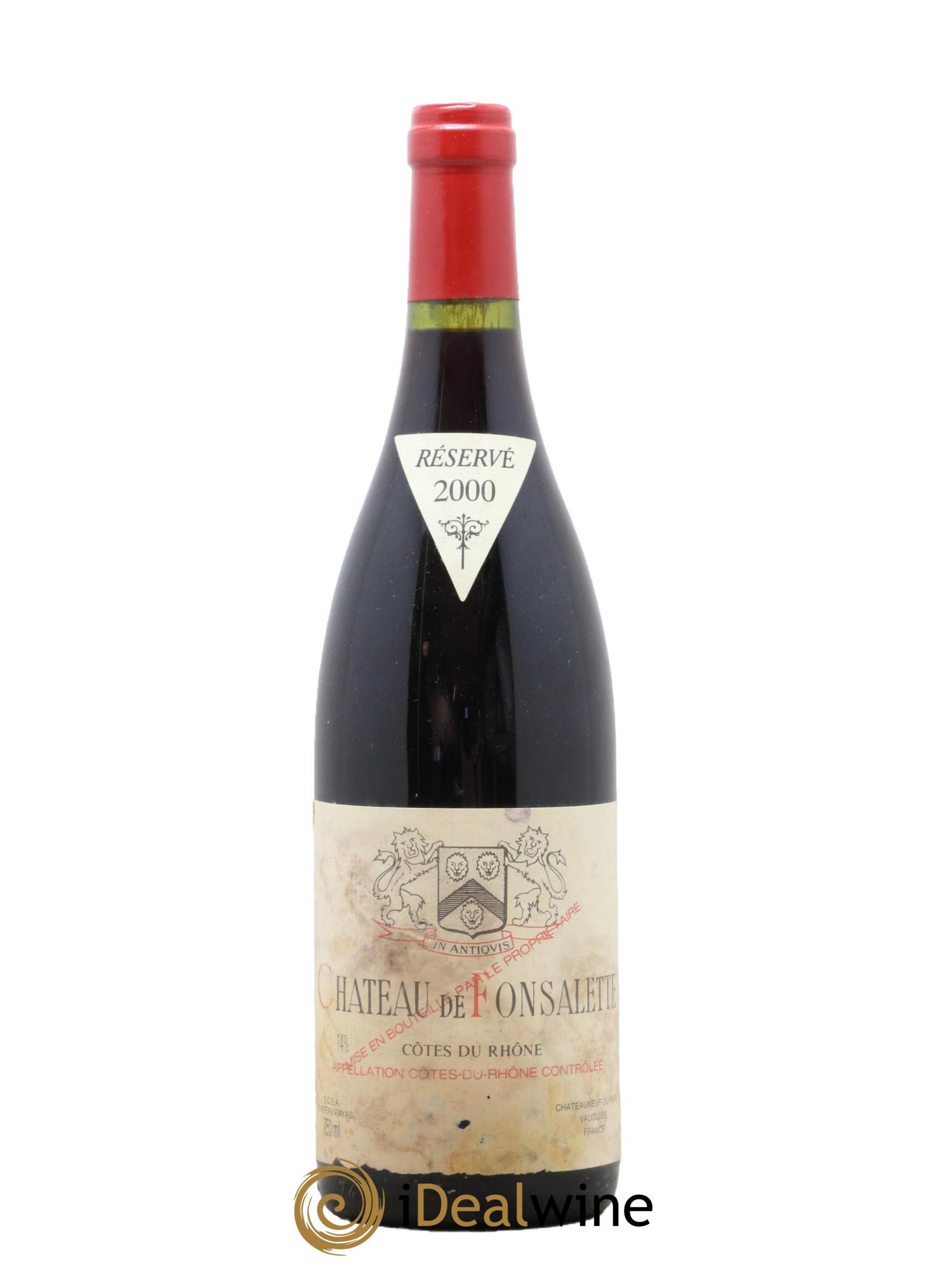 Côtes du Rhône Château de Fonsalette Emmanuel Reynaud 2000 - Lot de 1 bouteille - 0