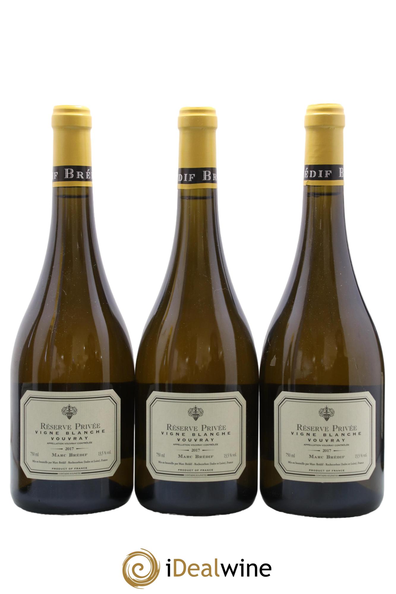 Vouvray Réserve Privée Vigne Blanche Domaine Brédif 2017 - Lot of 3 bottles - 0