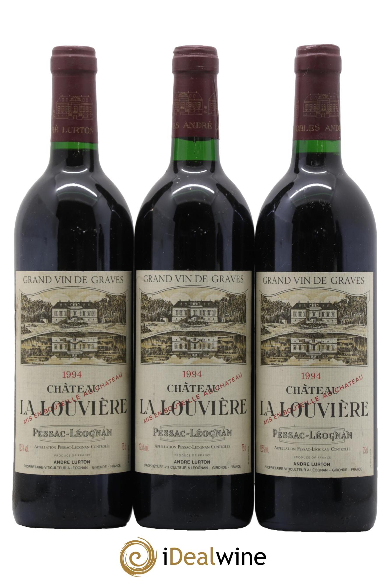 Château la Louvière 1994 - Posten von 3 Flaschen - 0