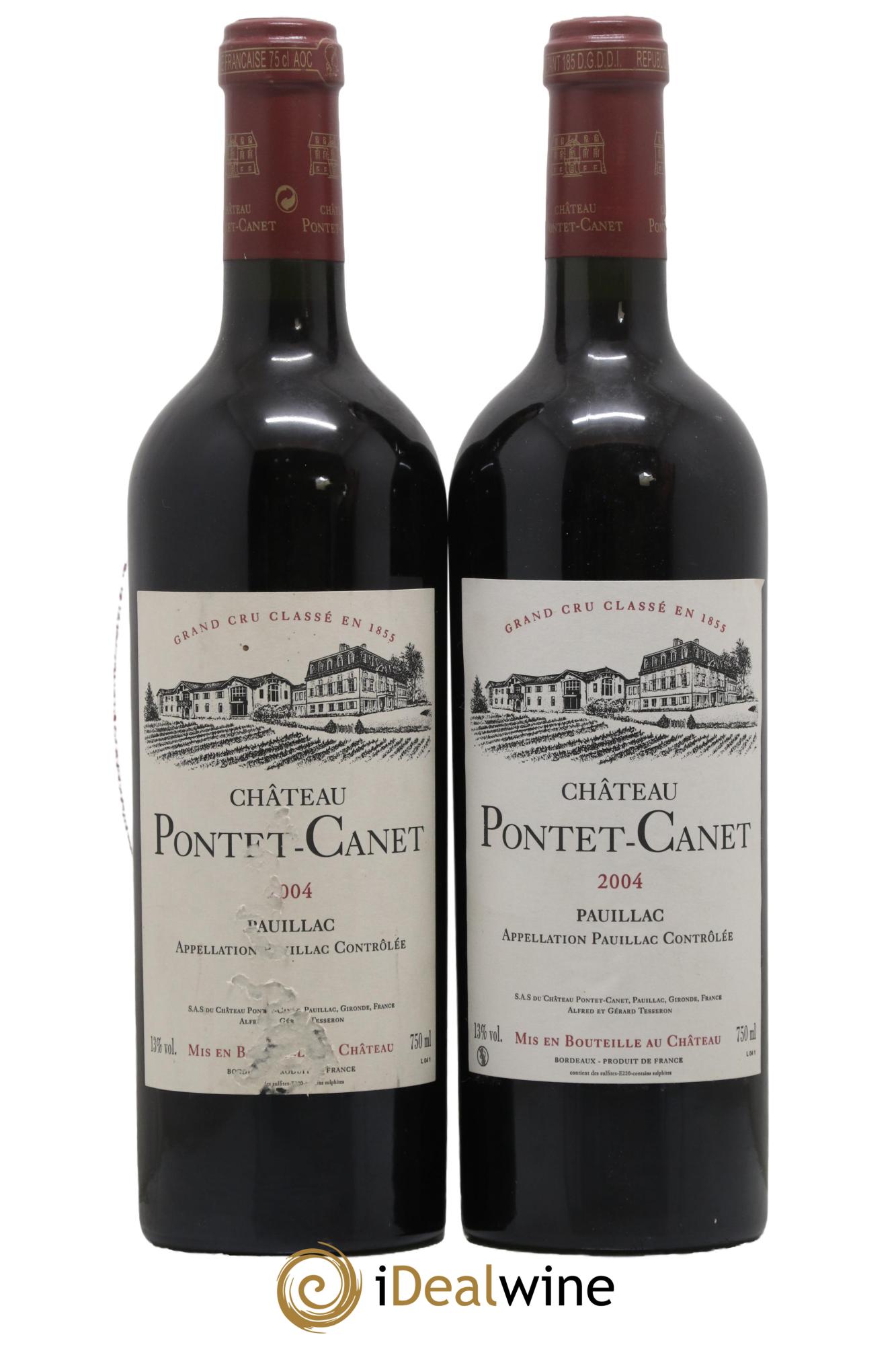 Château Pontet Canet 5ème Grand Cru Classé 2004 - Lot de 2 bouteilles - 0