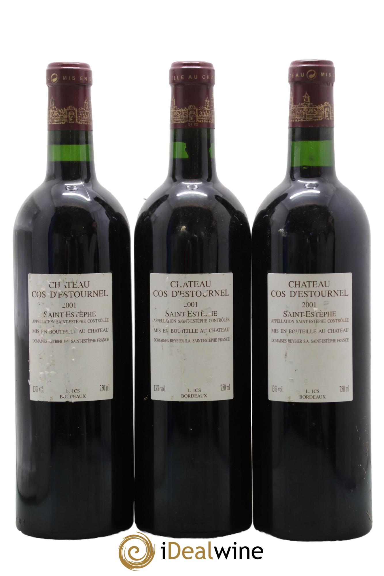 Cos d'Estournel 2ème Grand Cru Classé 2001 - Lot de 3 bouteilles - 1