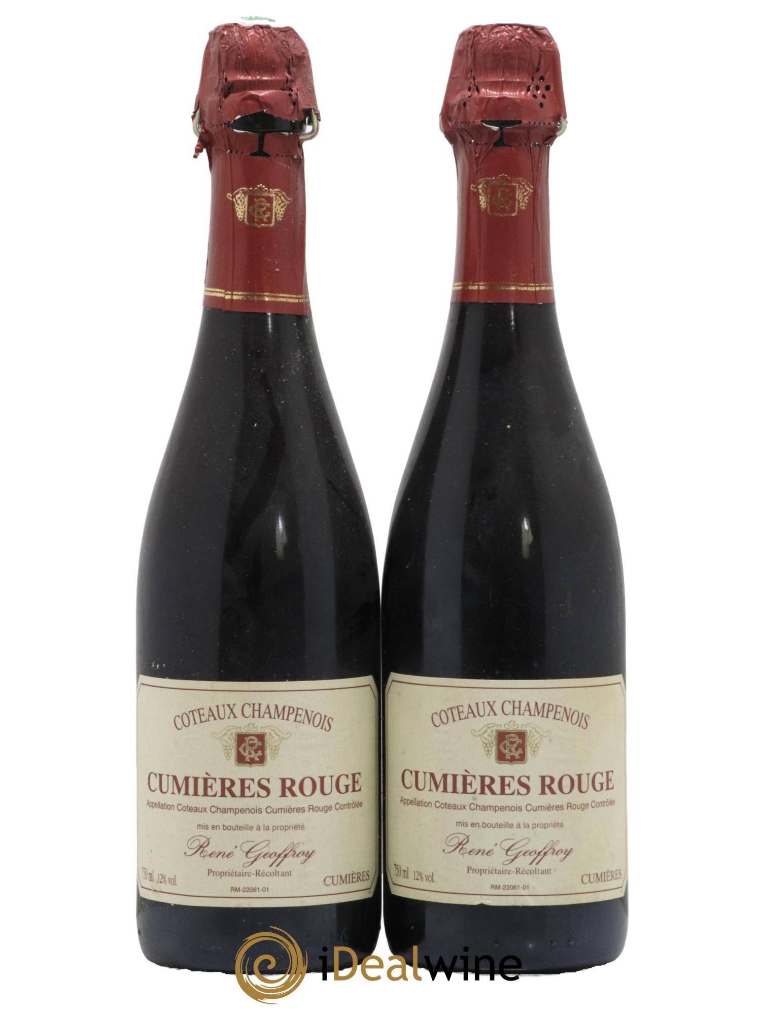 Coteaux Champenois Cumieres Domaine Rene Geoffroy - Posten von 2 Flaschen - 0