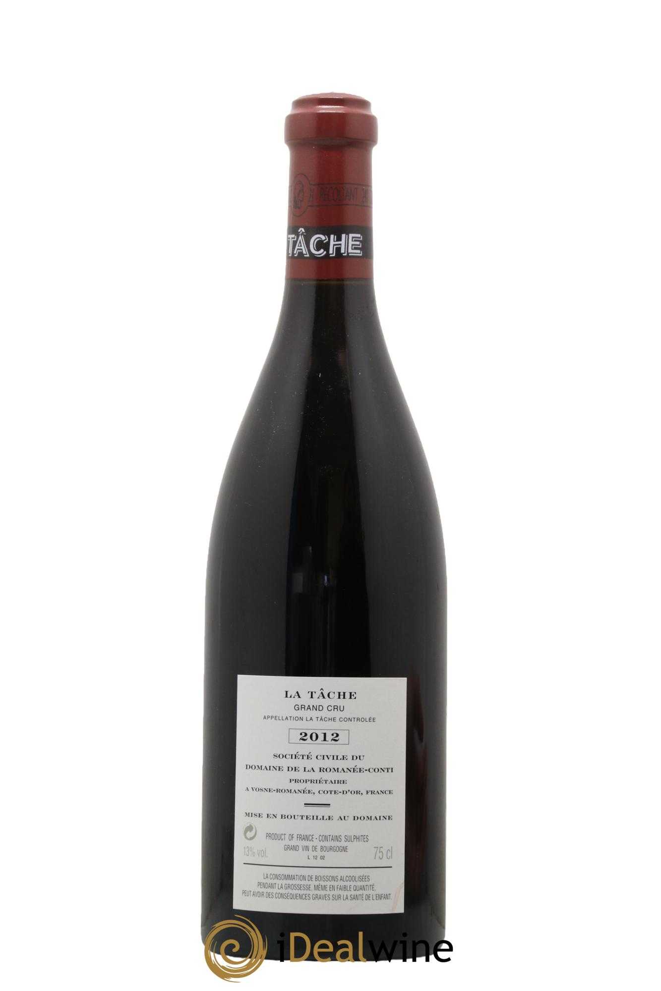 La Tâche Grand Cru Domaine de la Romanée-Conti 2012 - Lot de 1 bouteille - 1