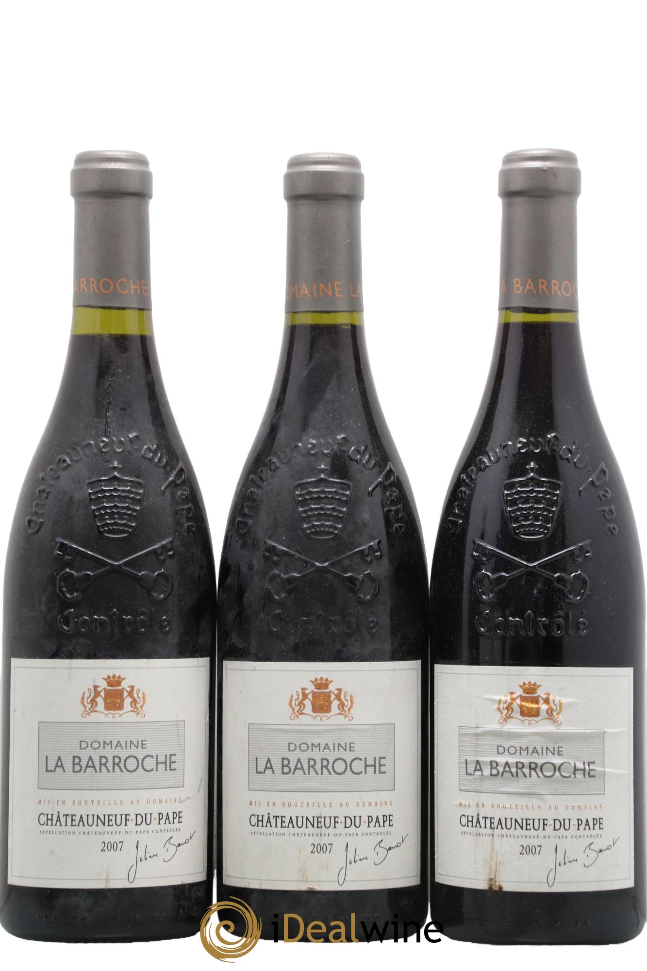 Châteauneuf-du-Pape La Barroche (Domaine de) Julien Barrot 2007 - Posten von 3 Flaschen - 0