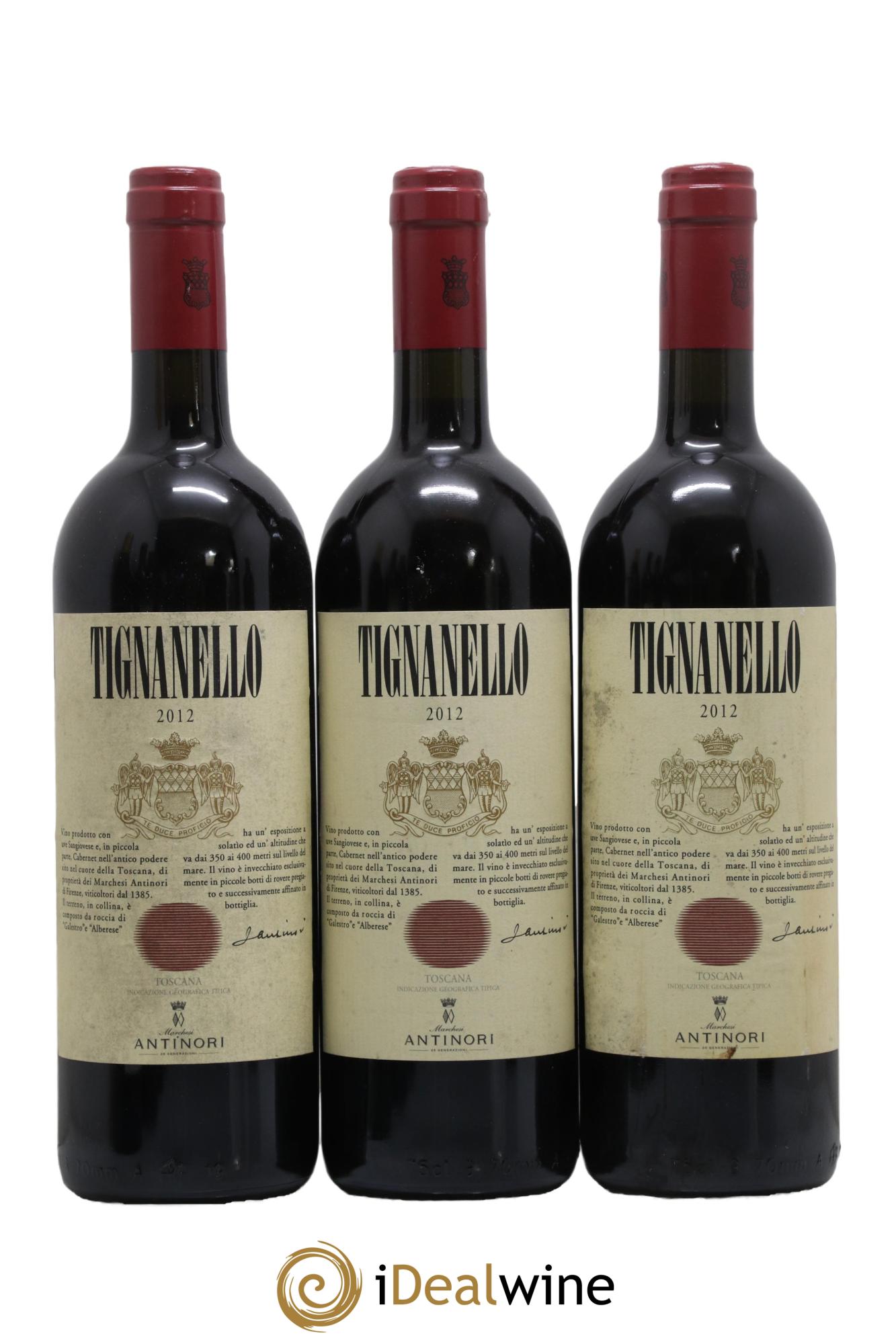 Toscana IGT Tignanello Tenuta Tignanello - Antinori 2012 - Lot of 3 bottles - 0