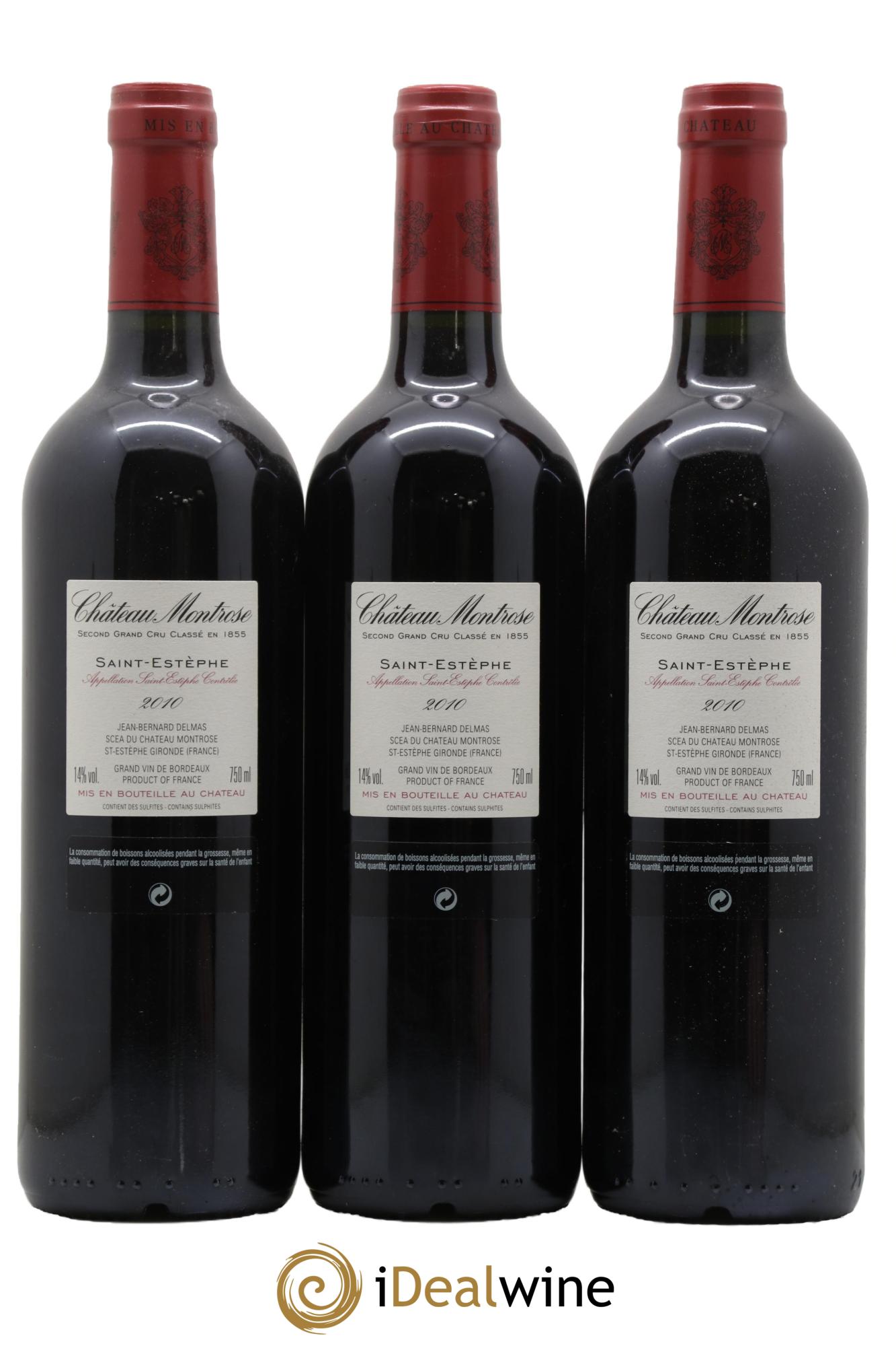 Château Montrose 2ème Grand Cru Classé 2010 - Lotto di 3 bottiglie - 1