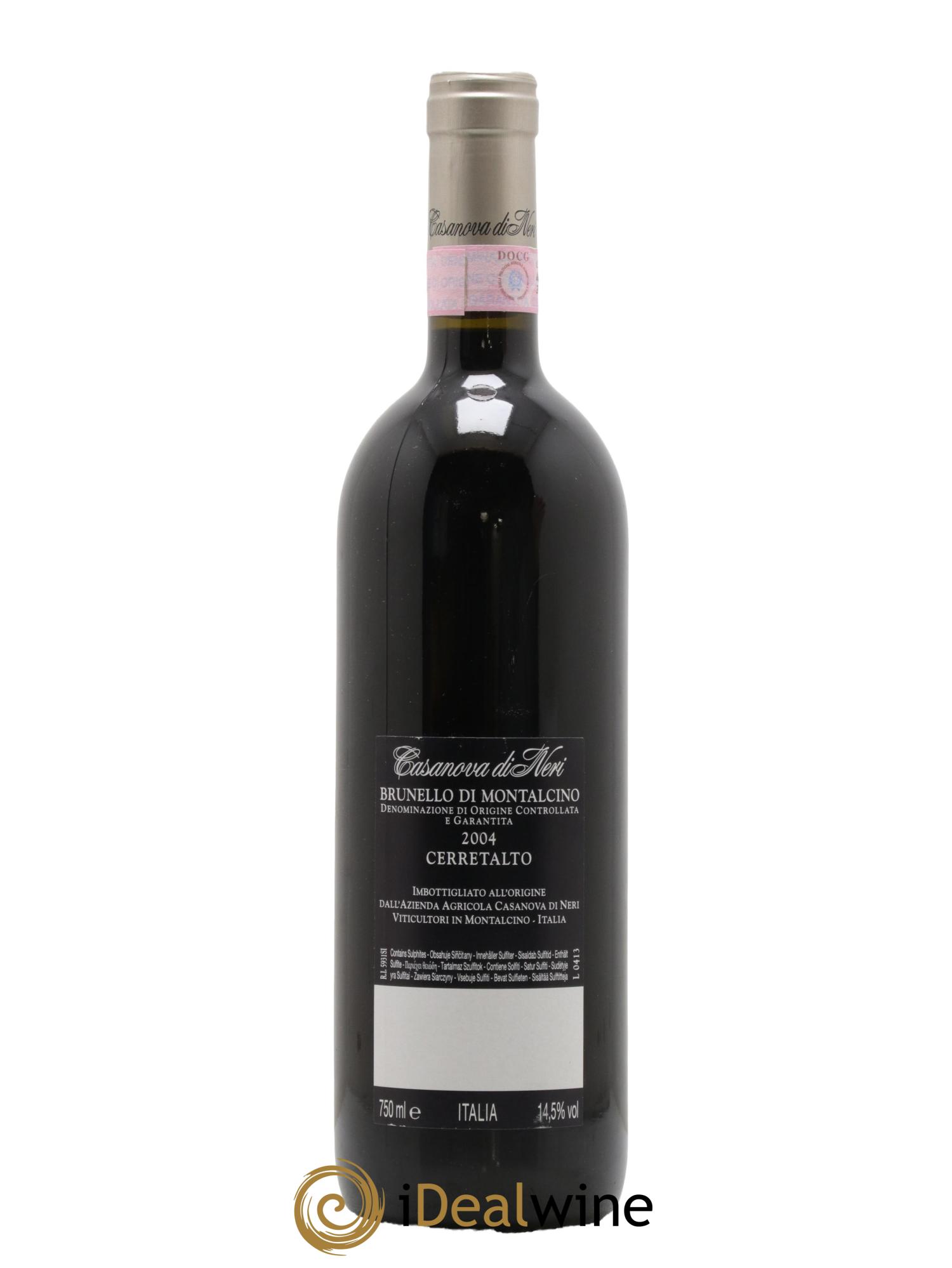 Brunello di Montalcino DOCG Cerretalto Casanova di Neri - Giacomo Neri 2004 - Posten von 1 Flasche - 1