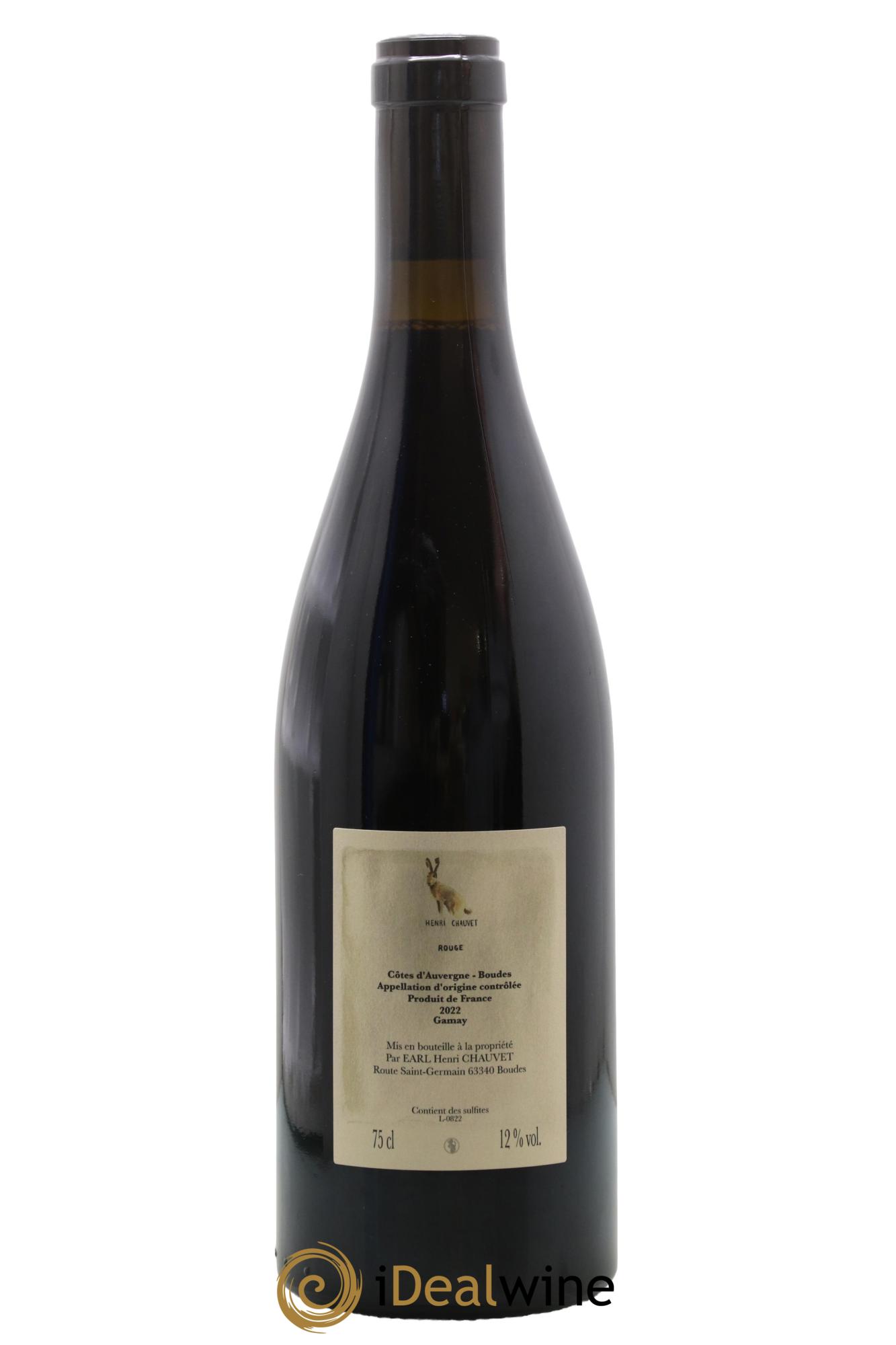 Côtes d'Auvergne AOP Rouge Henri Chauvet 2022 - Lot de 1 bouteille - 1