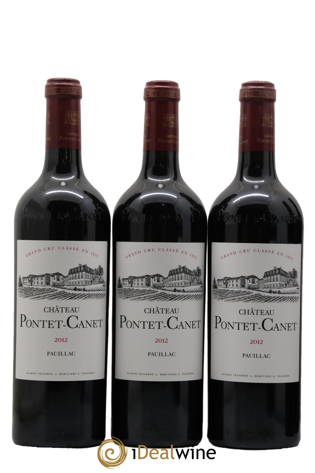 Château Pontet Canet 5ème Grand Cru Classé 2012 - Lotto di 3 bottiglie - 0