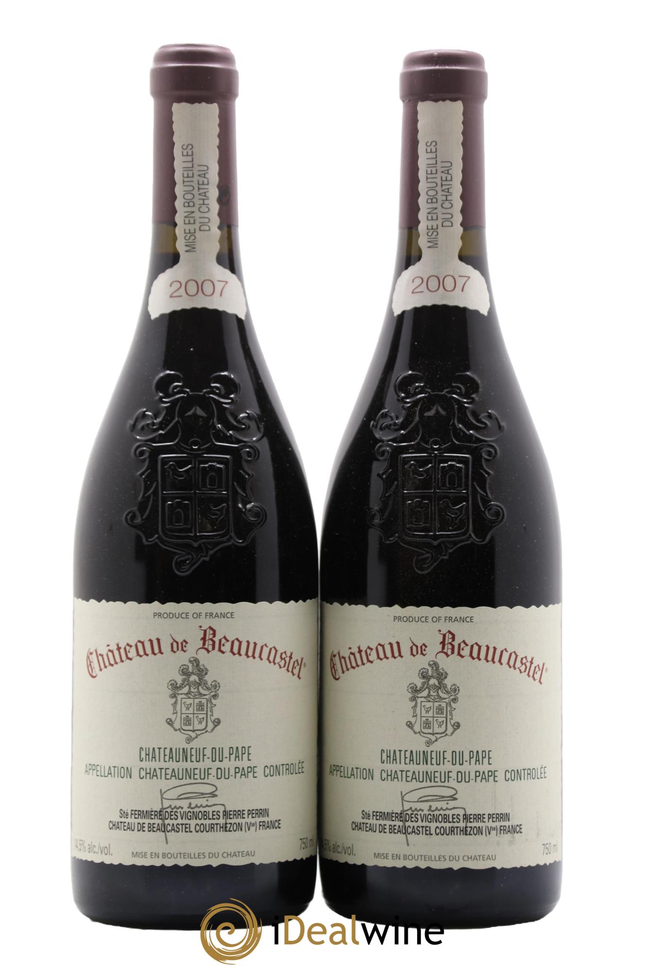 Châteauneuf-du-Pape Château de Beaucastel Famille Perrin 2007 - Lot de 2 bouteilles - 0