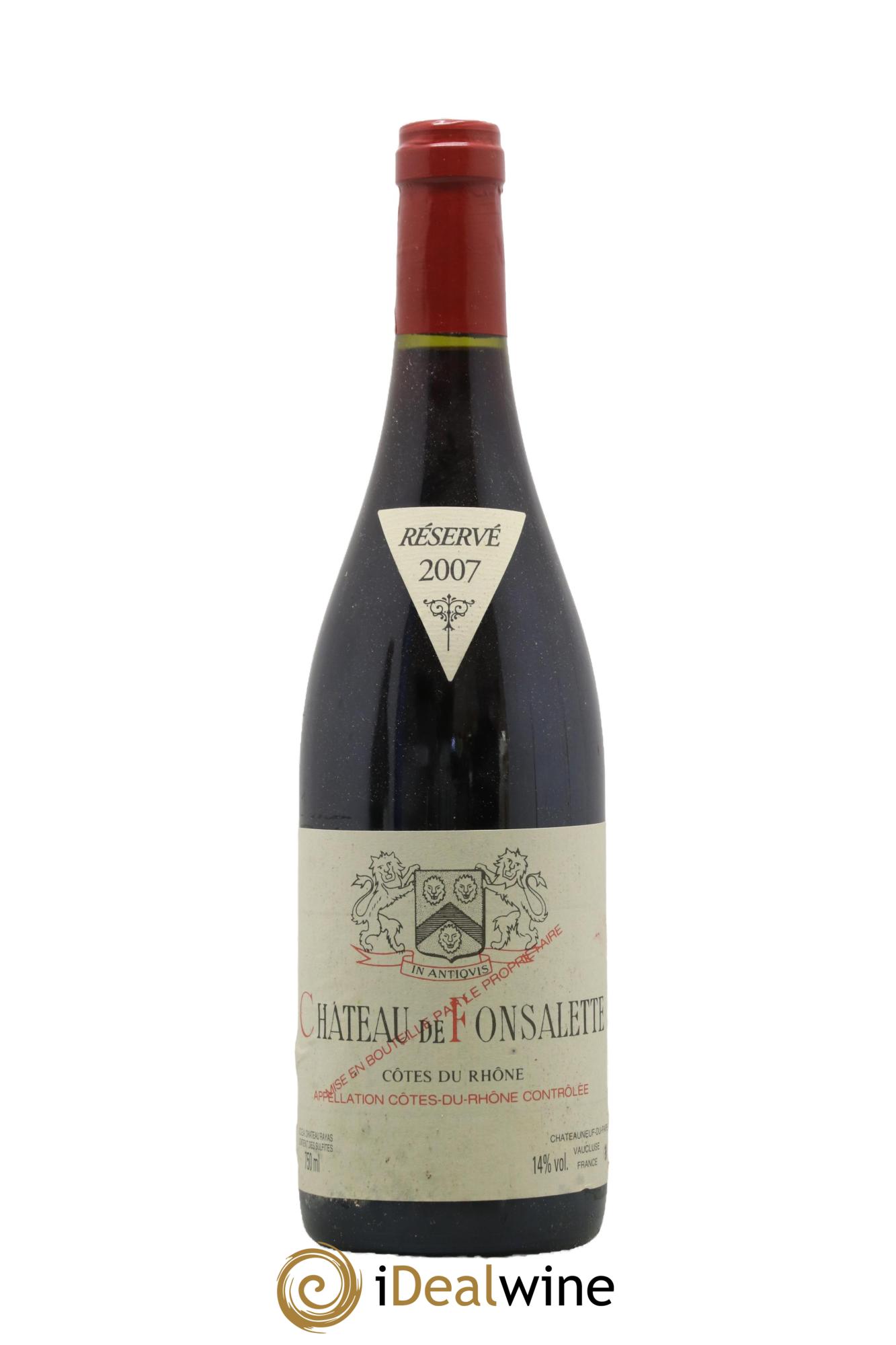 Côtes du Rhône Château de Fonsalette Emmanuel Reynaud 2007 - Lot de 1 bouteille - 0