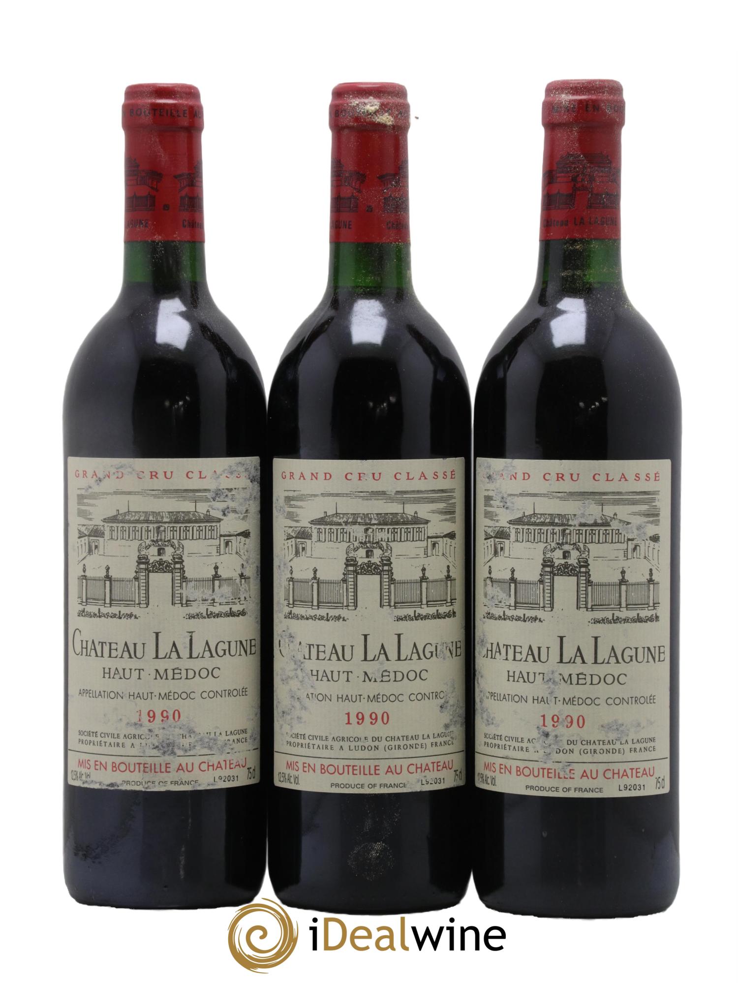 Château la Lagune 3ème Grand Cru Classé 1990 - Posten von 3 Flaschen - 0