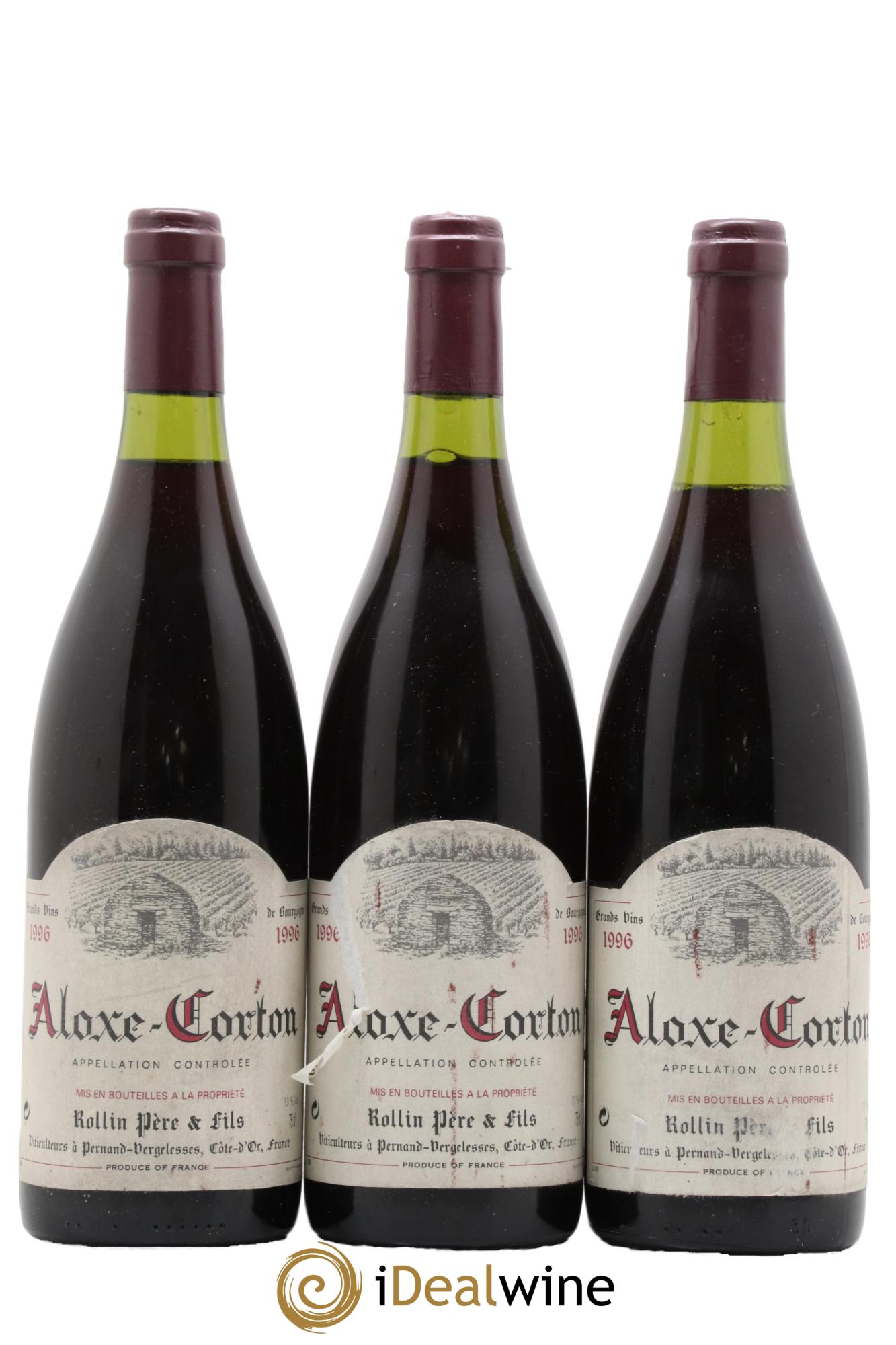 Aloxe-Corton Domaine Rollin 1996 - Lotto di 3 bottiglie - 0