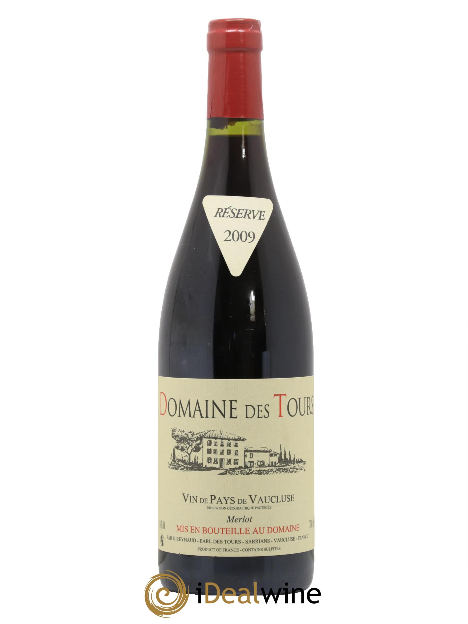 IGP Pays du Vaucluse (Vin de Pays du Vaucluse) Domaine des Tours Merlot Emmanuel Reynaud 2009 - Lot of 1 bottle - 0