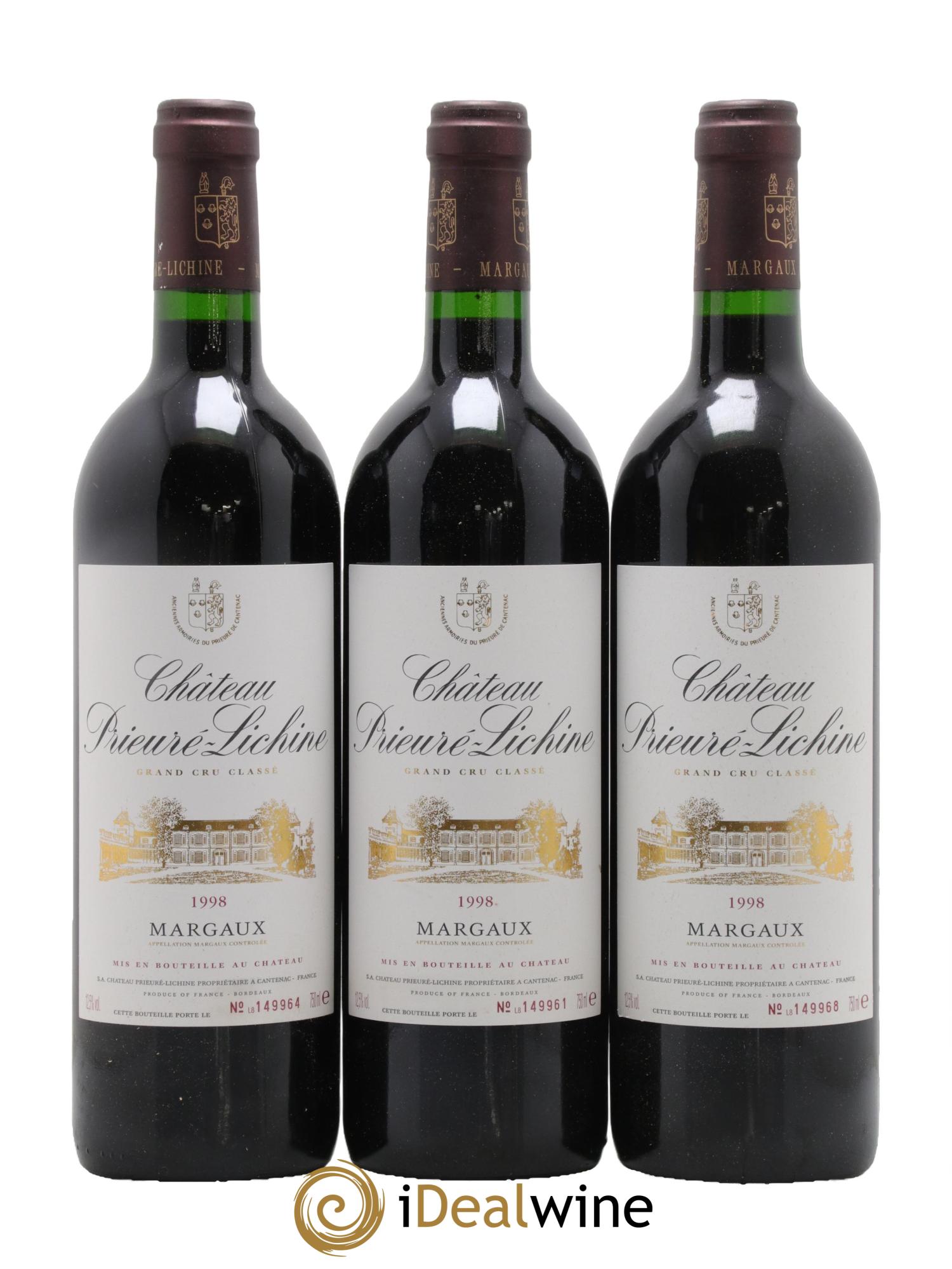 Château Prieuré Lichine 4ème Grand Cru Classé 1998 - Lot de 6 bouteilles - 1