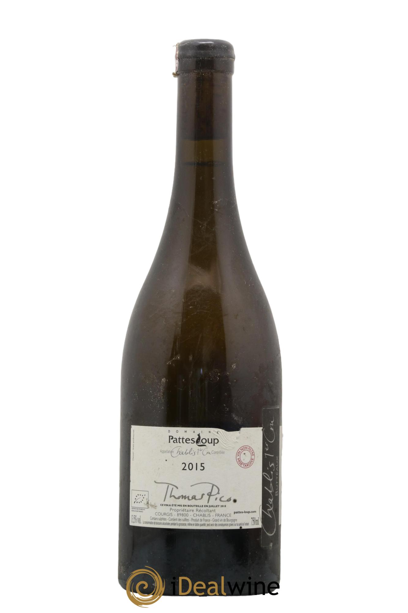 Chablis 1er Cru Butteaux Pattes Loup (Domaine) 2015 - Lotto di 1 bottiglia - 1