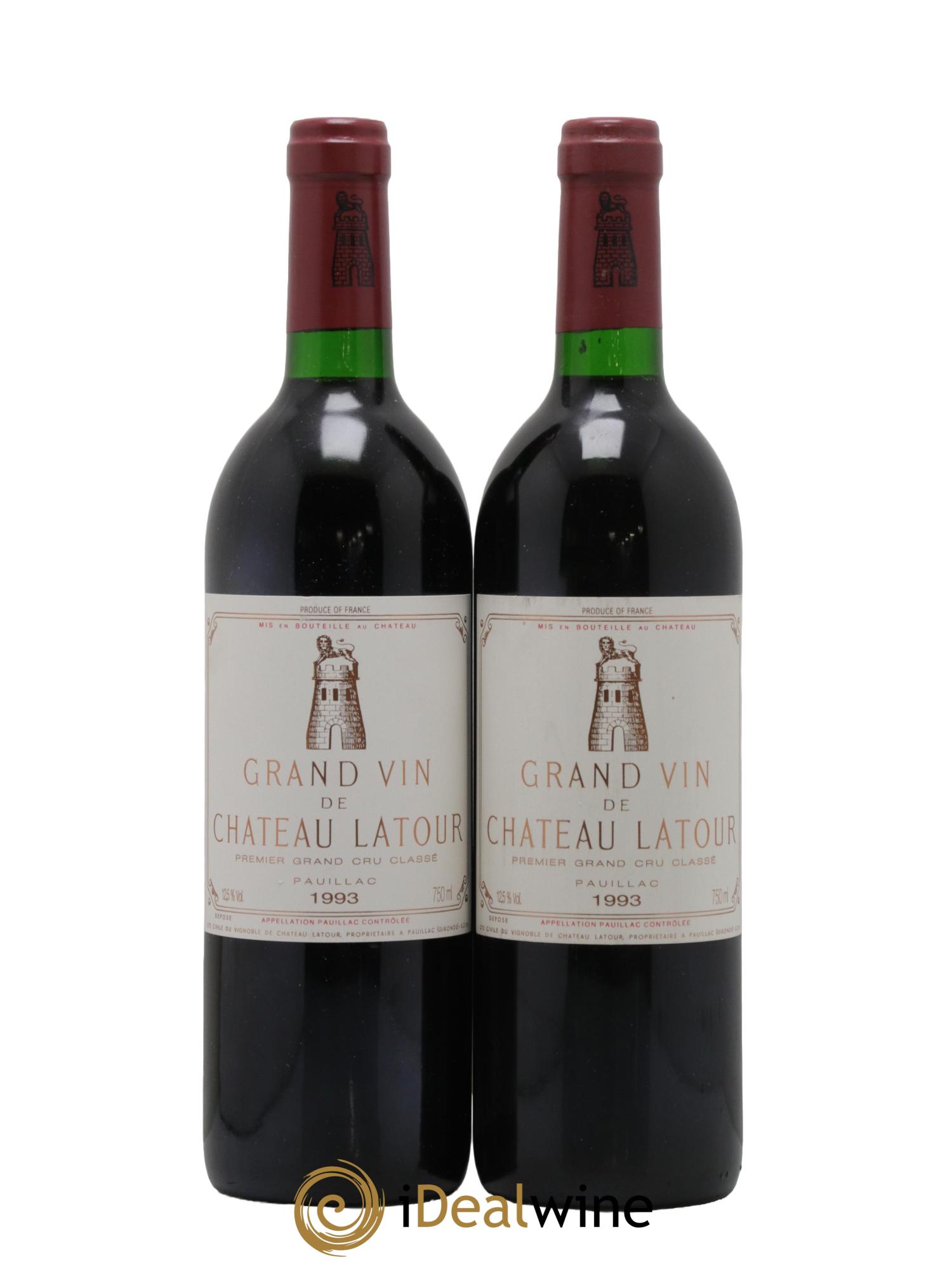 Château Latour 1er Grand Cru Classé 1993 - Lotto di 2 bottiglie - 0