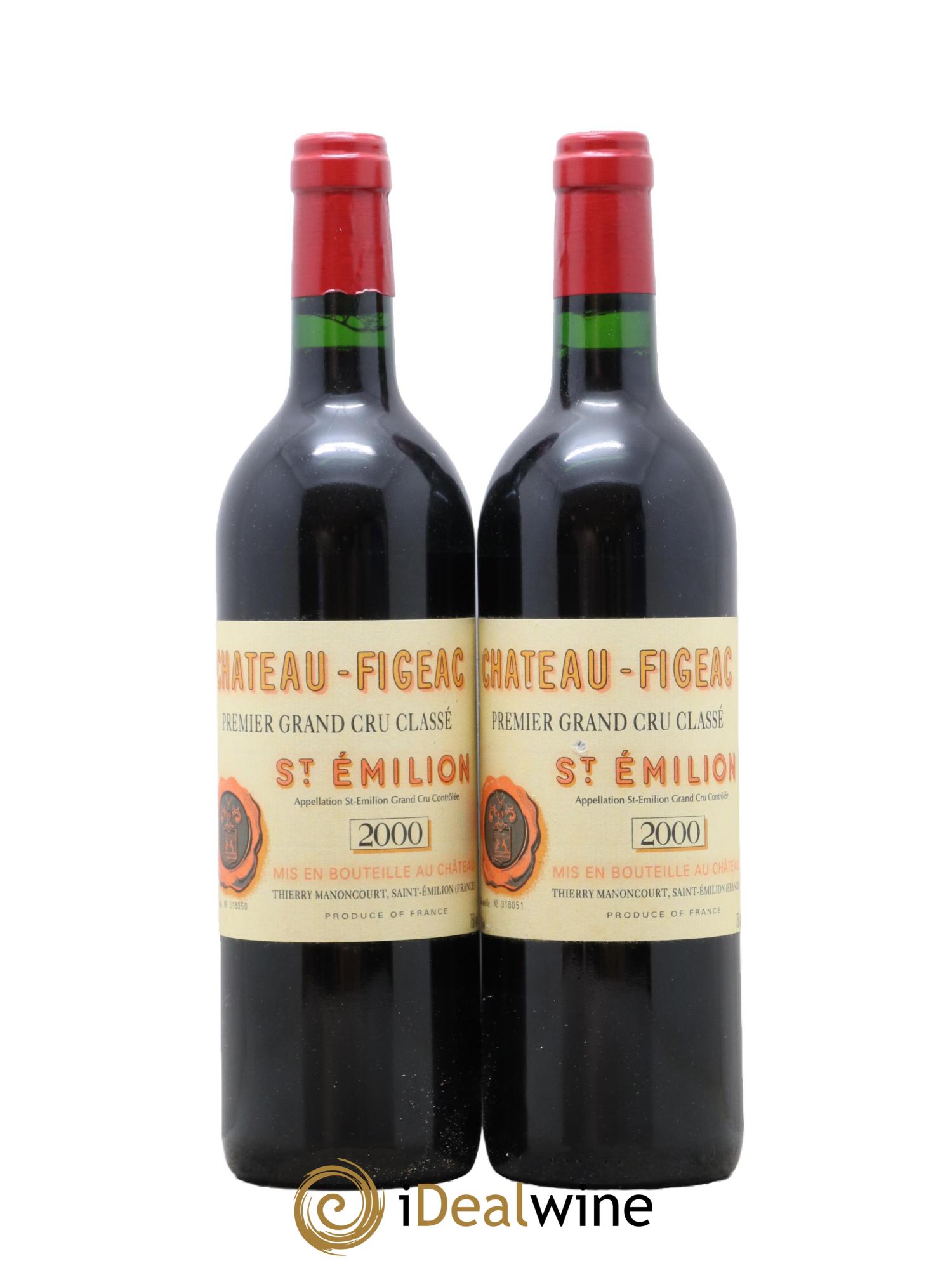 Château Figeac 1er Grand Cru Classé A 2000 - Lot of 2 bottles - 0