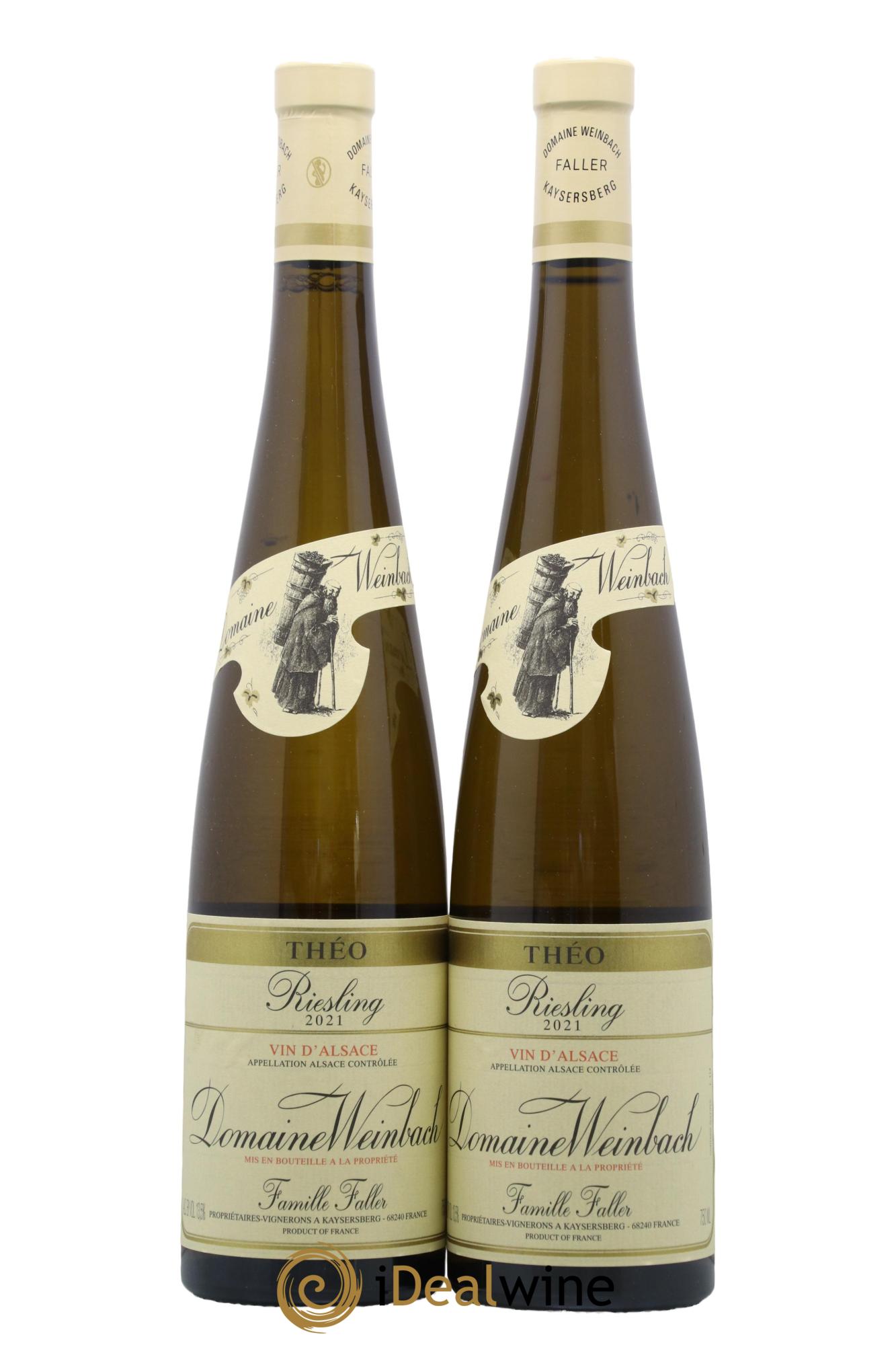 Alsace Riesling Cuvée Théo Weinbach (Domaine) 2021 - Lot de 2 bouteilles - 0