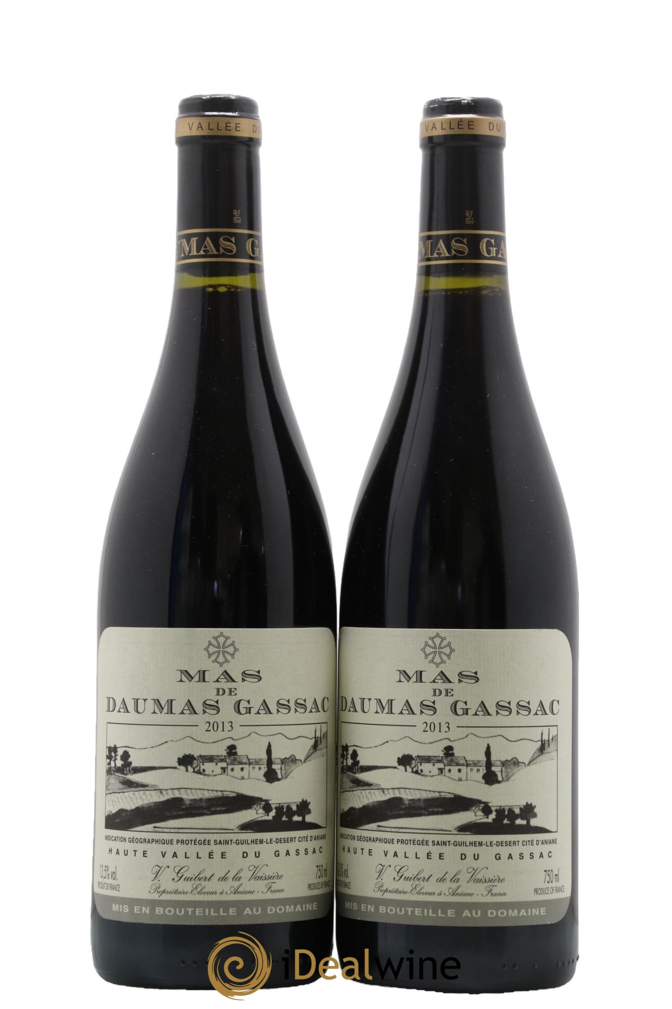 IGP St Guilhem-le-Désert - Cité d'Aniane Mas Daumas Gassac Famille Guibert de La Vaissière 2013 - Lot of 2 bottles - 0