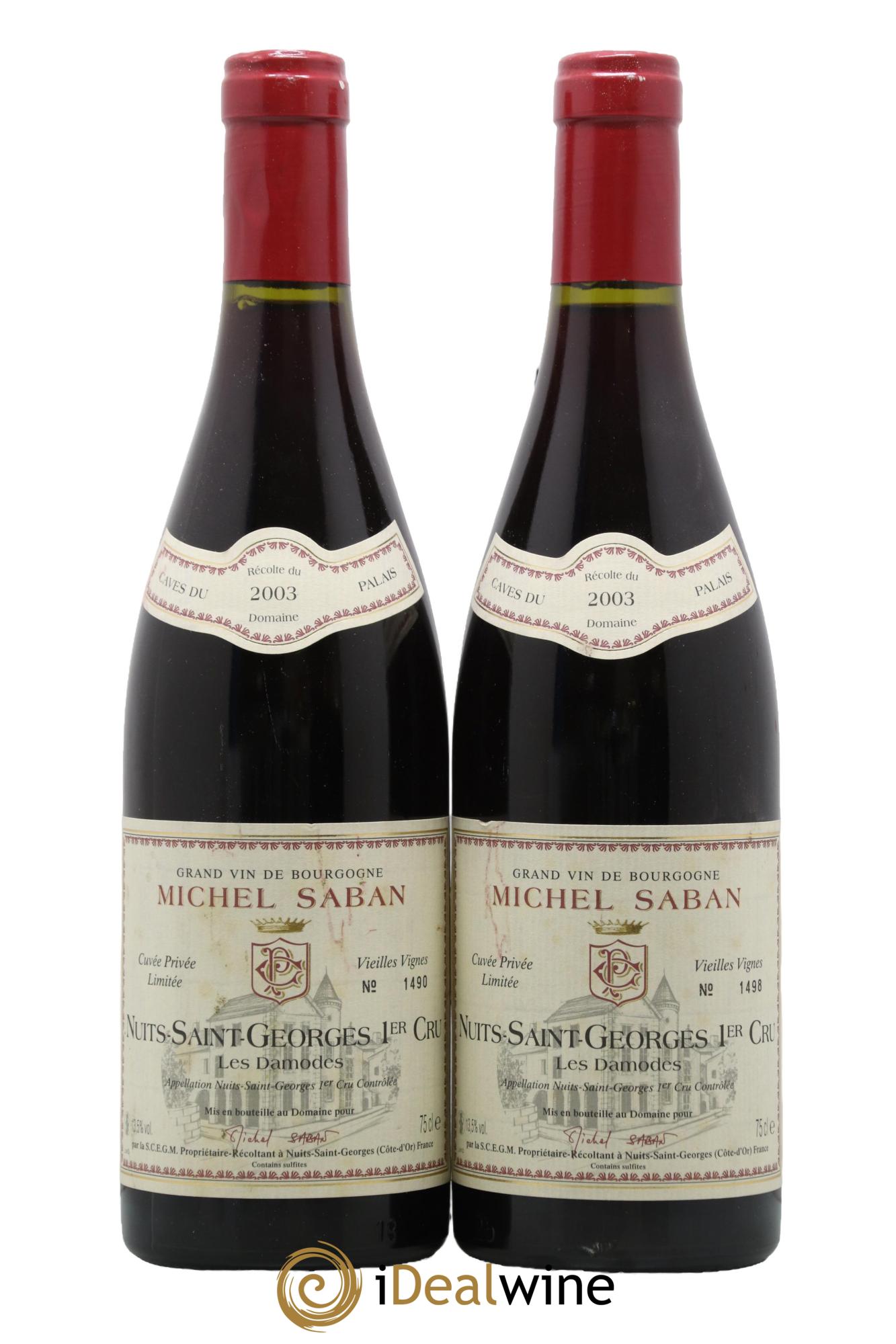 Nuits Saint-Georges 1er Cru Les Damodes Michel Saban 2003 - Lot de 2 bouteilles - 0