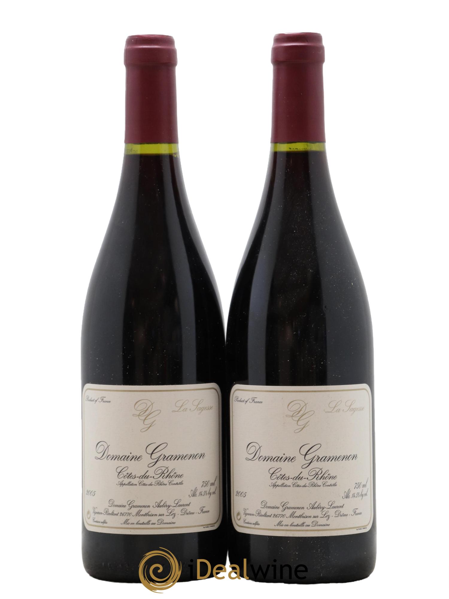 Côtes du Rhône La Sagesse Gramenon (Domaine) 2005 - Posten von 2 Flaschen - 0