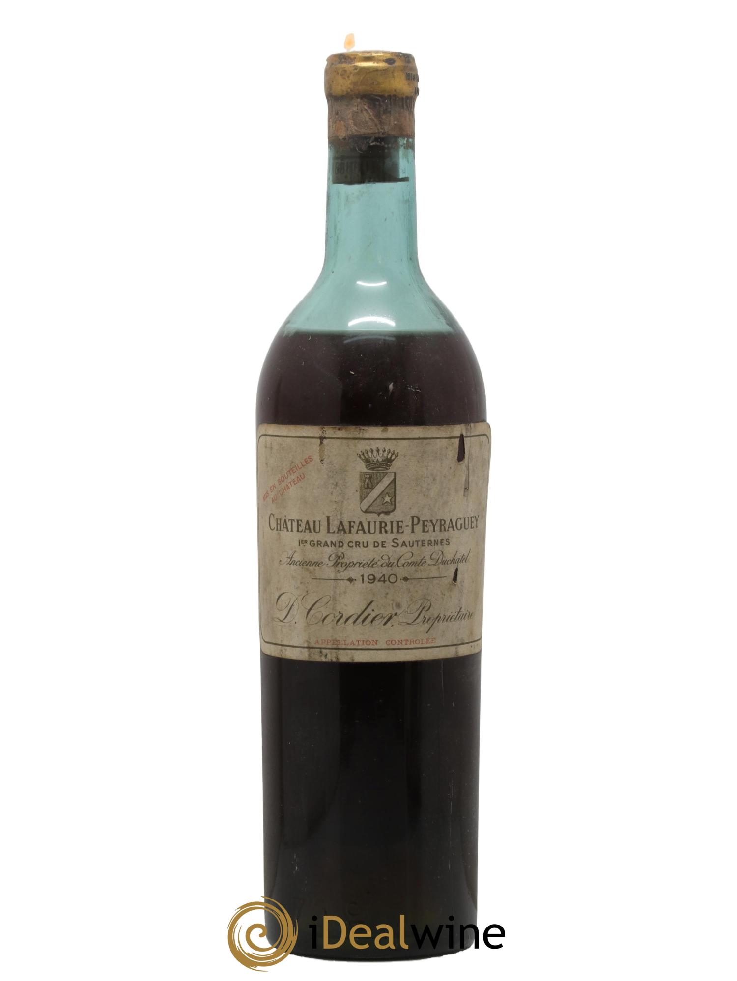 Château Lafaurie-Peyraguey 1er Grand Cru Classé 1940 - Lot de 1 bouteille - 0