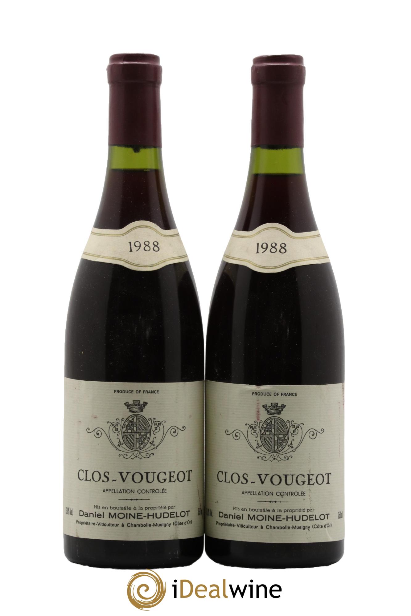 Clos de Vougeot Grand Cru Moine-Hudelot (Domaine) 1988 - Lot of 2 bottles - 0