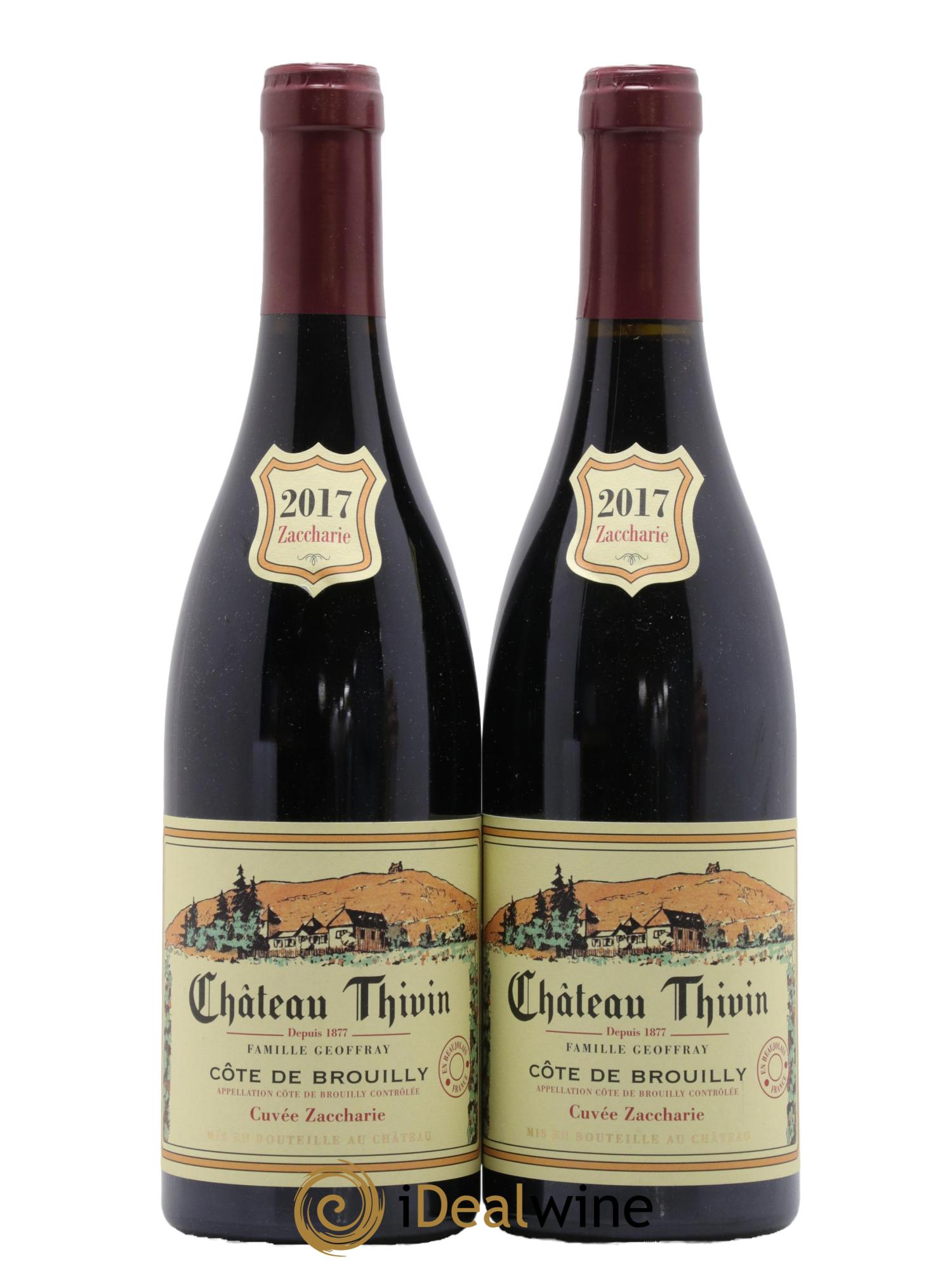 Côte de Brouilly Cuvée Zaccharie Château Thivin 2017 - Lot of 2 bottles - 0