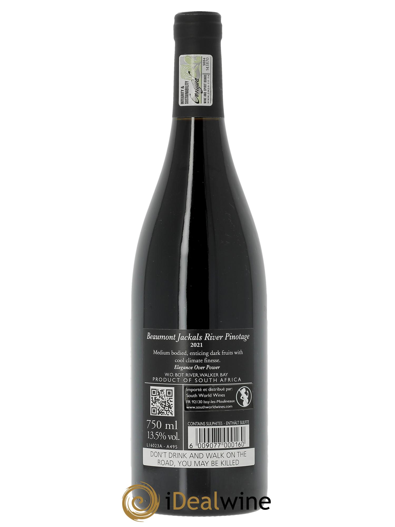 Western Cape Beaumont Family Wines Jackal's River Pinotage  2021 - Lotto di 1 bottiglia - 1