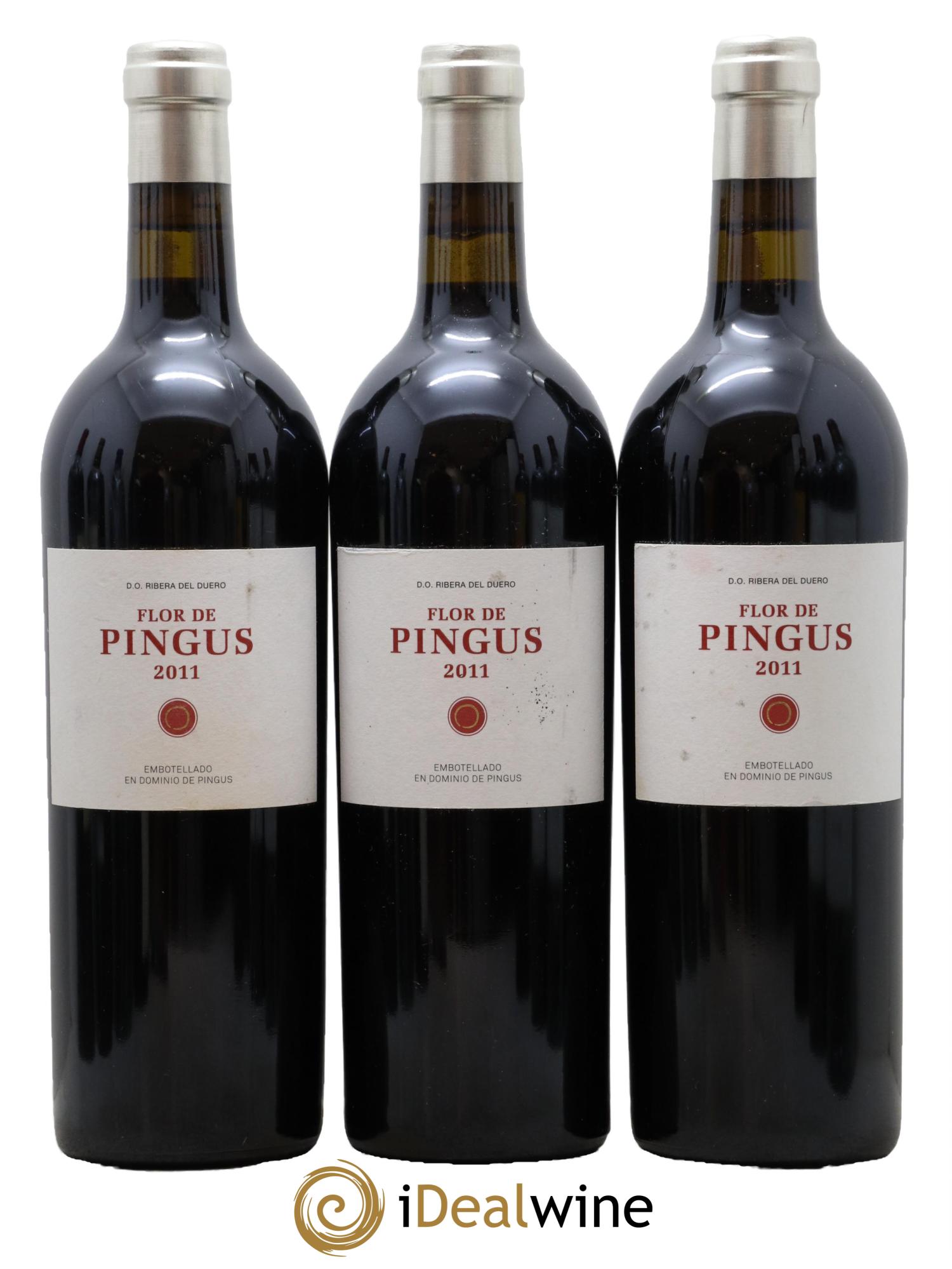 Ribera Del Duero Flor de Pingus Dominio de Pingus - Peter Sisseck 2011 - Lot of 3 bottles - 0