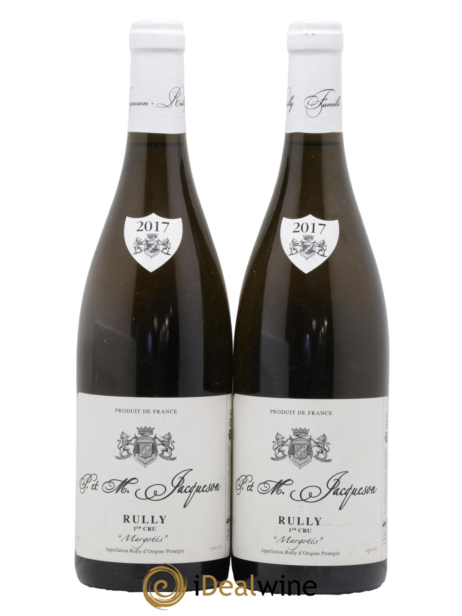 Rully 1er Cru Margotés Paul & Marie Jacqueson 2017 - Lotto di 2 bottiglie - 0