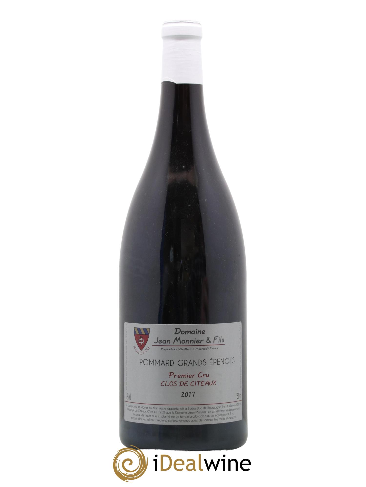 Pommard 1er Cru Grands Epenots Clos De Citeaux Domaine Jean Monnier et Fils 2017 - Lot de 1 magnum - 0