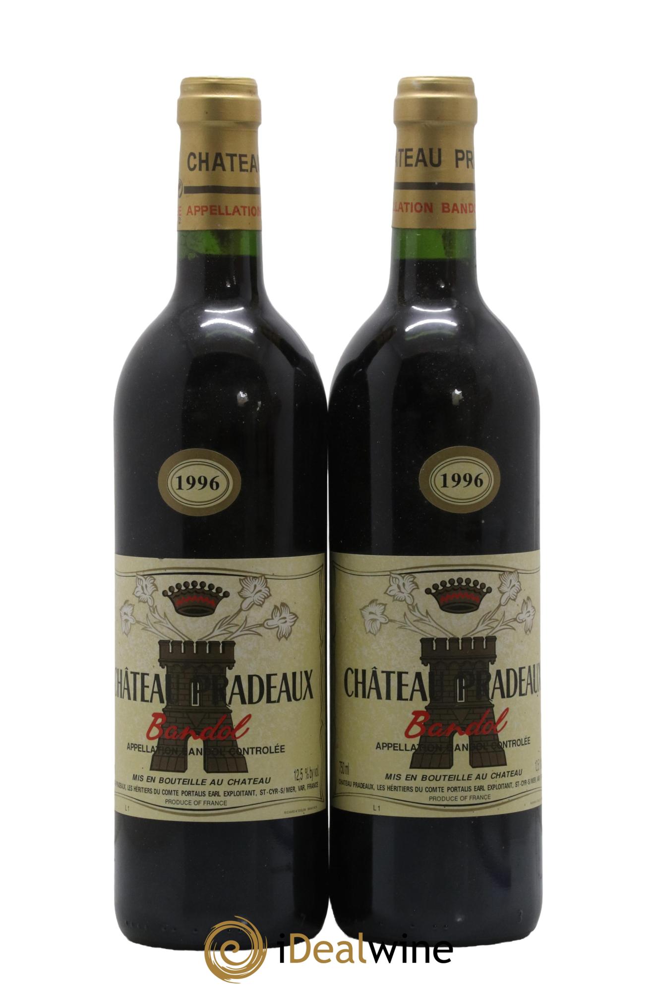 Bandol Château Pradeaux Famille Portalis 1996 - Lotto di 2 bottiglie - 0