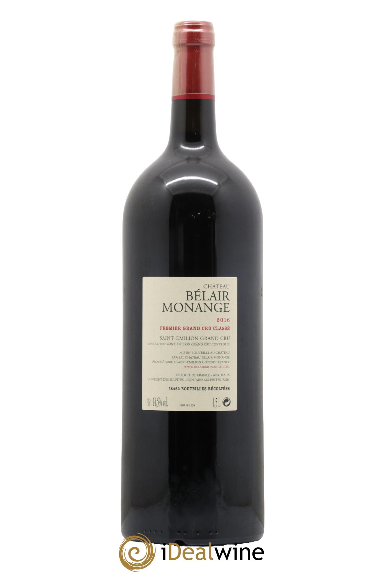 Château Belair (Belair-Monange) 1er Grand Cru Classé B 2016 - Posten von 1 Magnum - 2