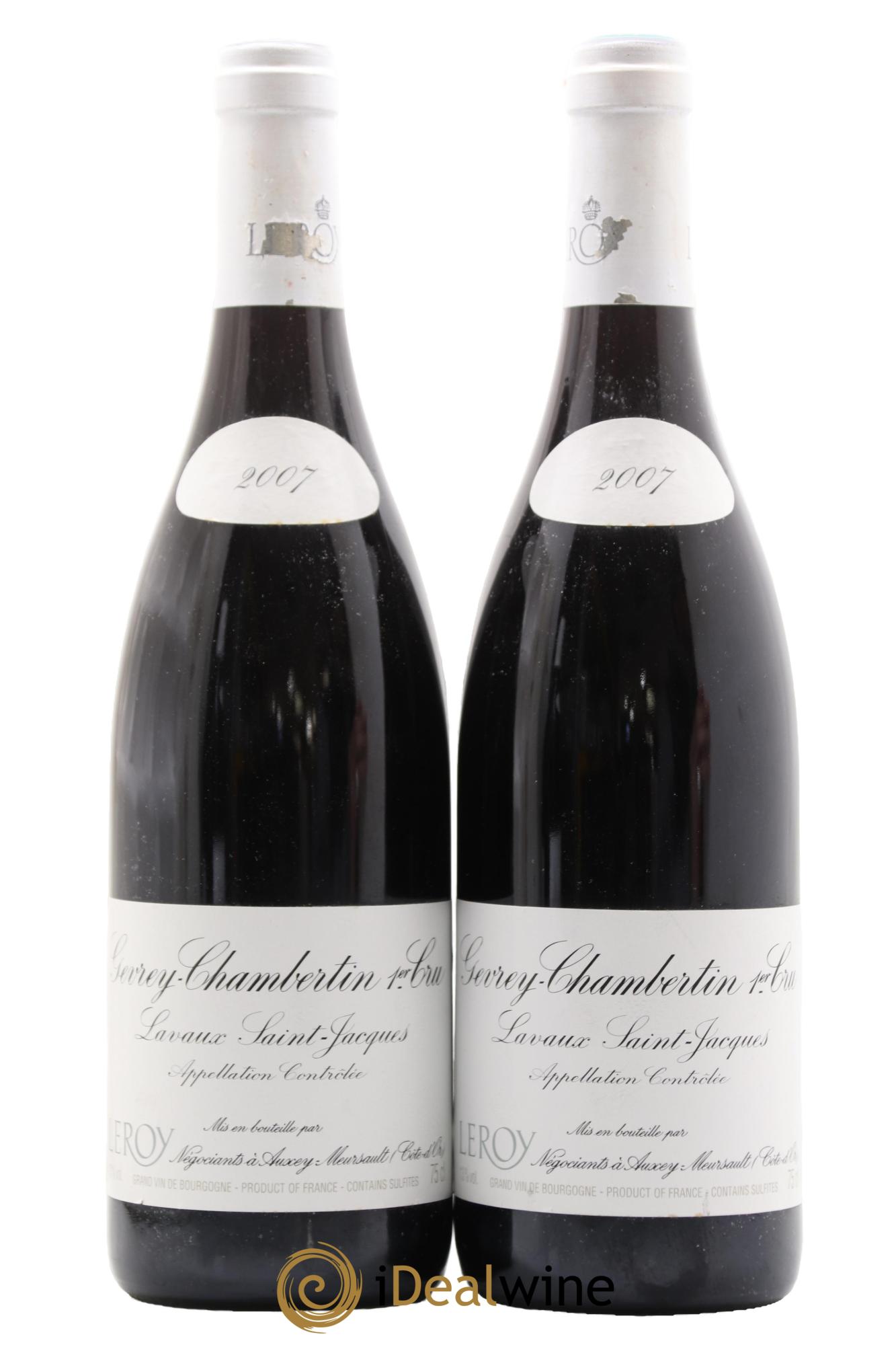 Gevrey-Chambertin 1er Cru Lavaux Saint-Jacques Leroy SA 2007 - Lot de 2 bouteilles - 0