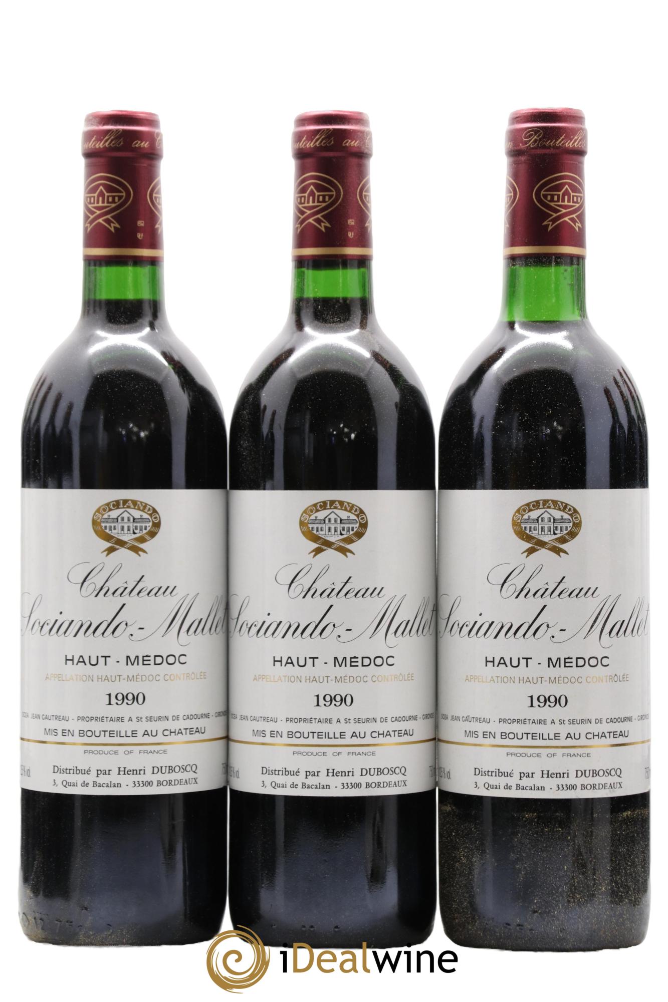 Château Sociando Mallet 1990 - Posten von 12 Flaschen - 1