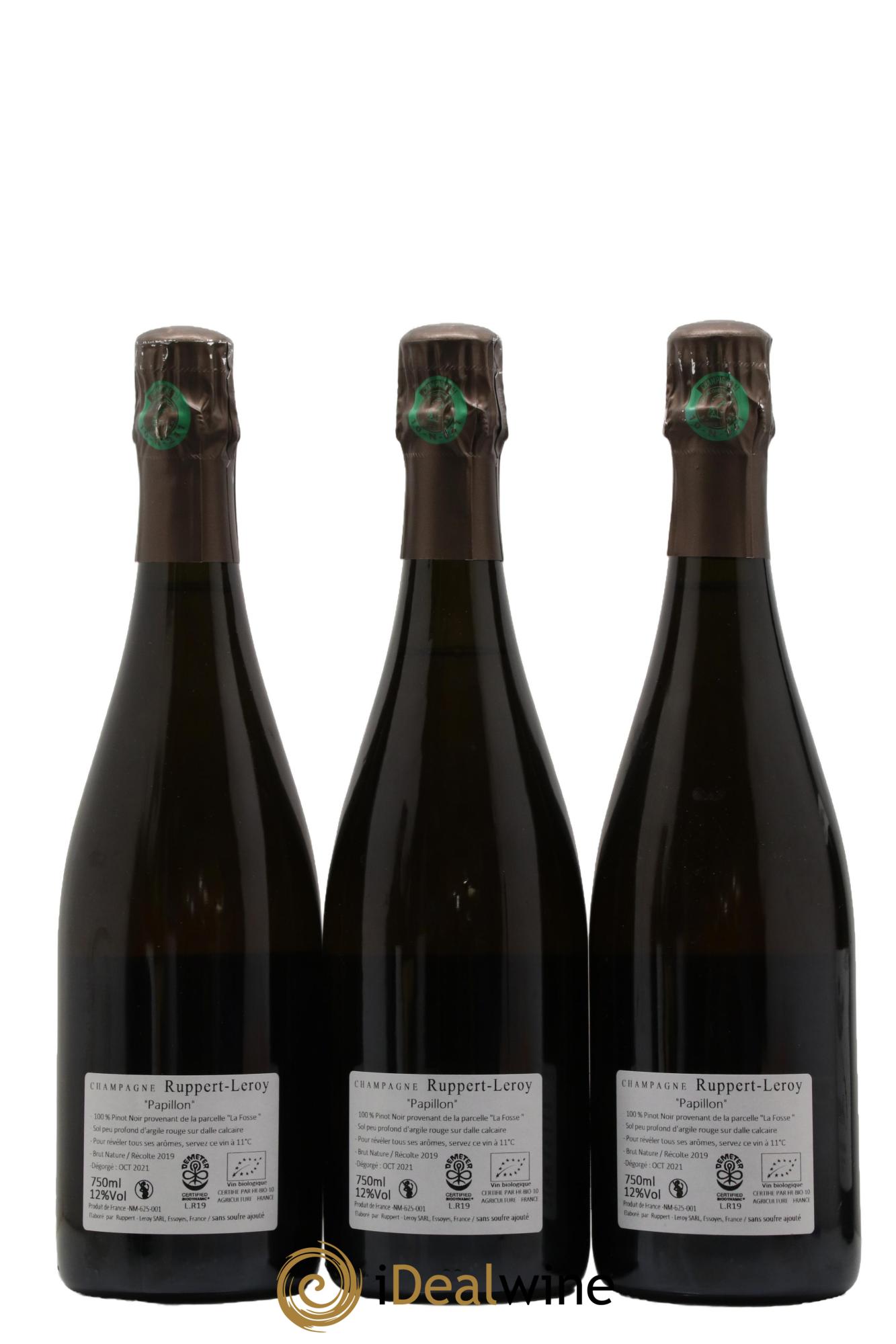 Papillon Brut Nature Ruppert-Leroy (Domaine) 2019 - Lot of 3 bottles - 1