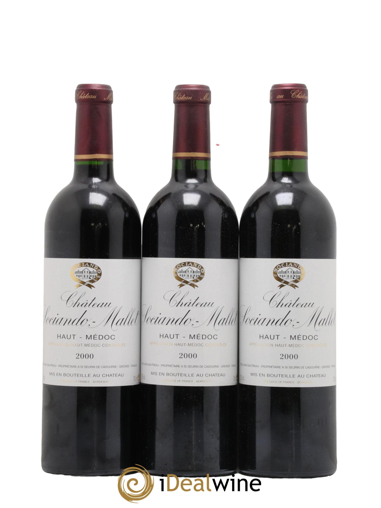 Château Sociando Mallet  2000 - Lot of 12 bottles - 3