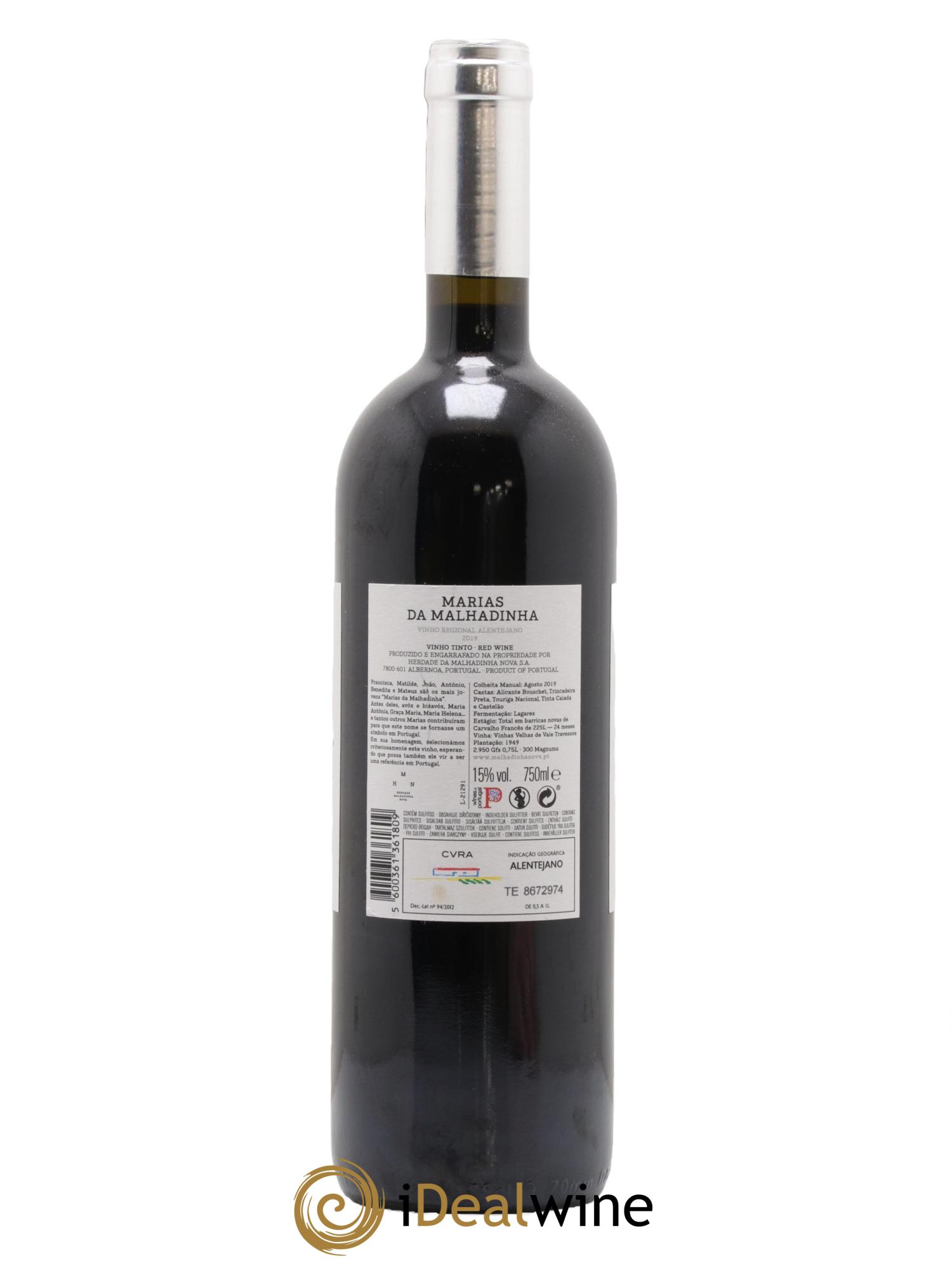 Portugal Marias da Malhadinha Vinas Velhas Malhadinha Nova Autor Marias 2019 - Lot of 1 bottle - 1