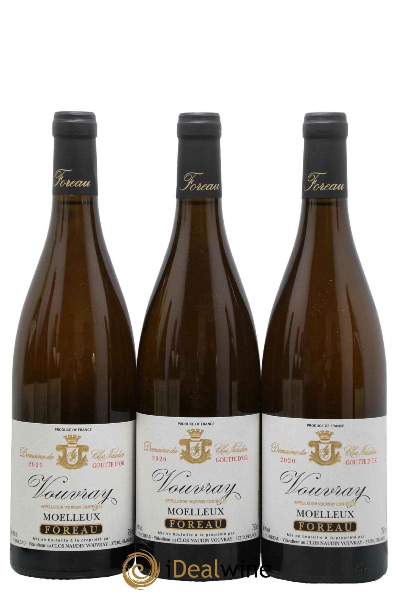 Vouvray Goutte d'Or Clos Naudin - Philippe Foreau 2020 - Posten von 3 Flaschen - 0