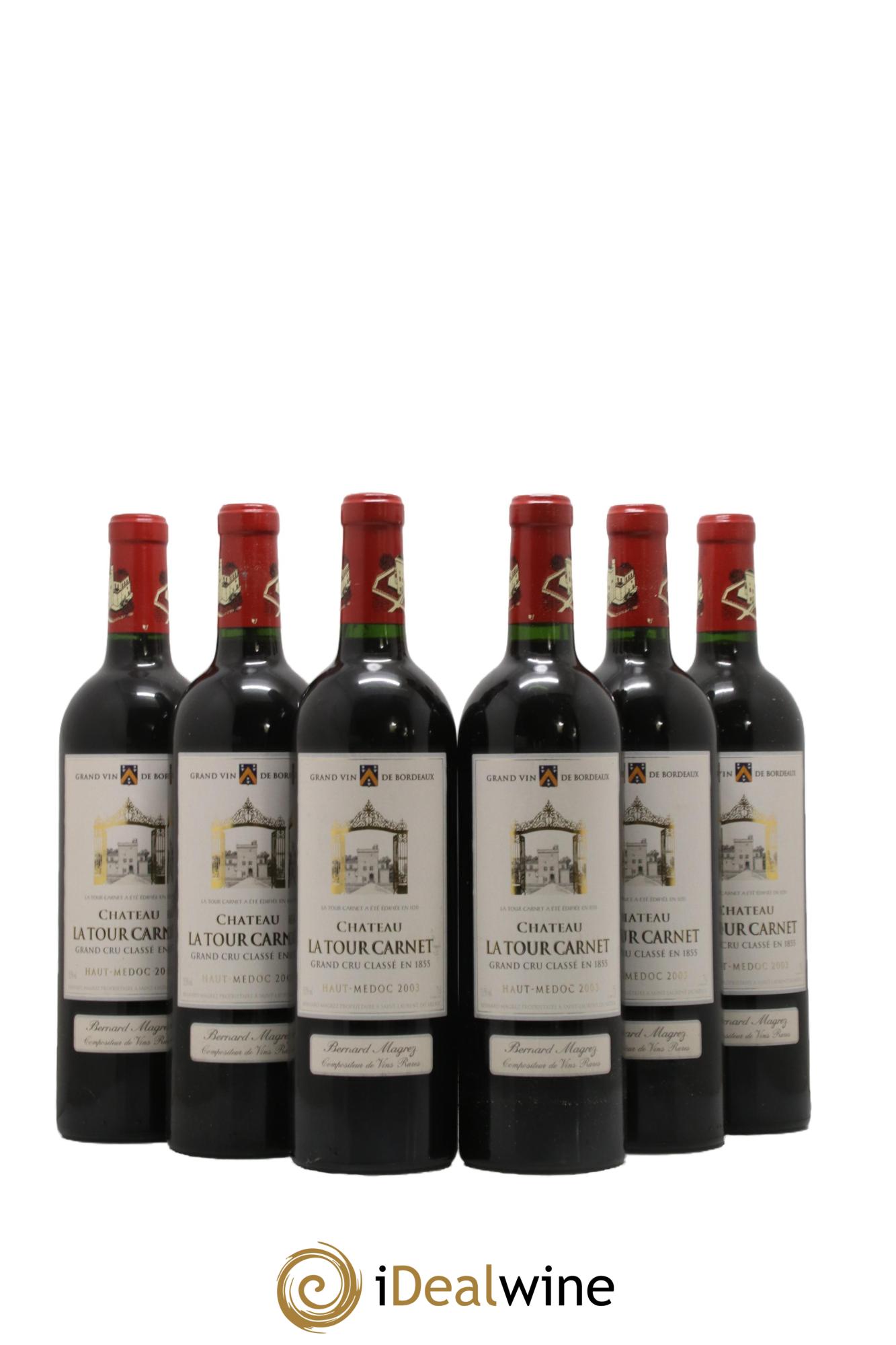 Château la Tour Carnet 4ème Grand Cru Classé 2003 - Lot of 6 bottles - 0