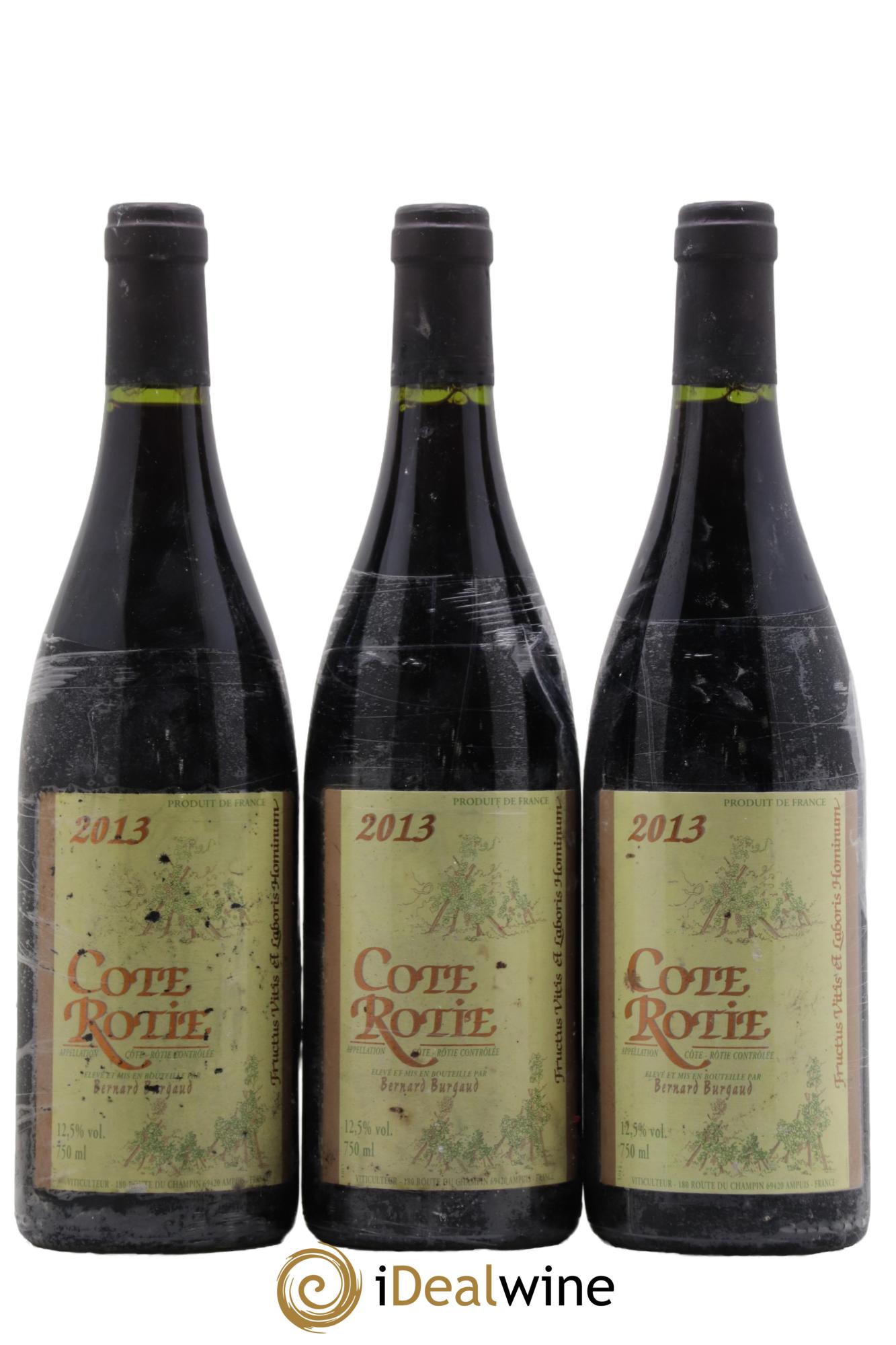 Côte-Rôtie Bernard Burgaud 2013 - Lot of 3 bottles - 0